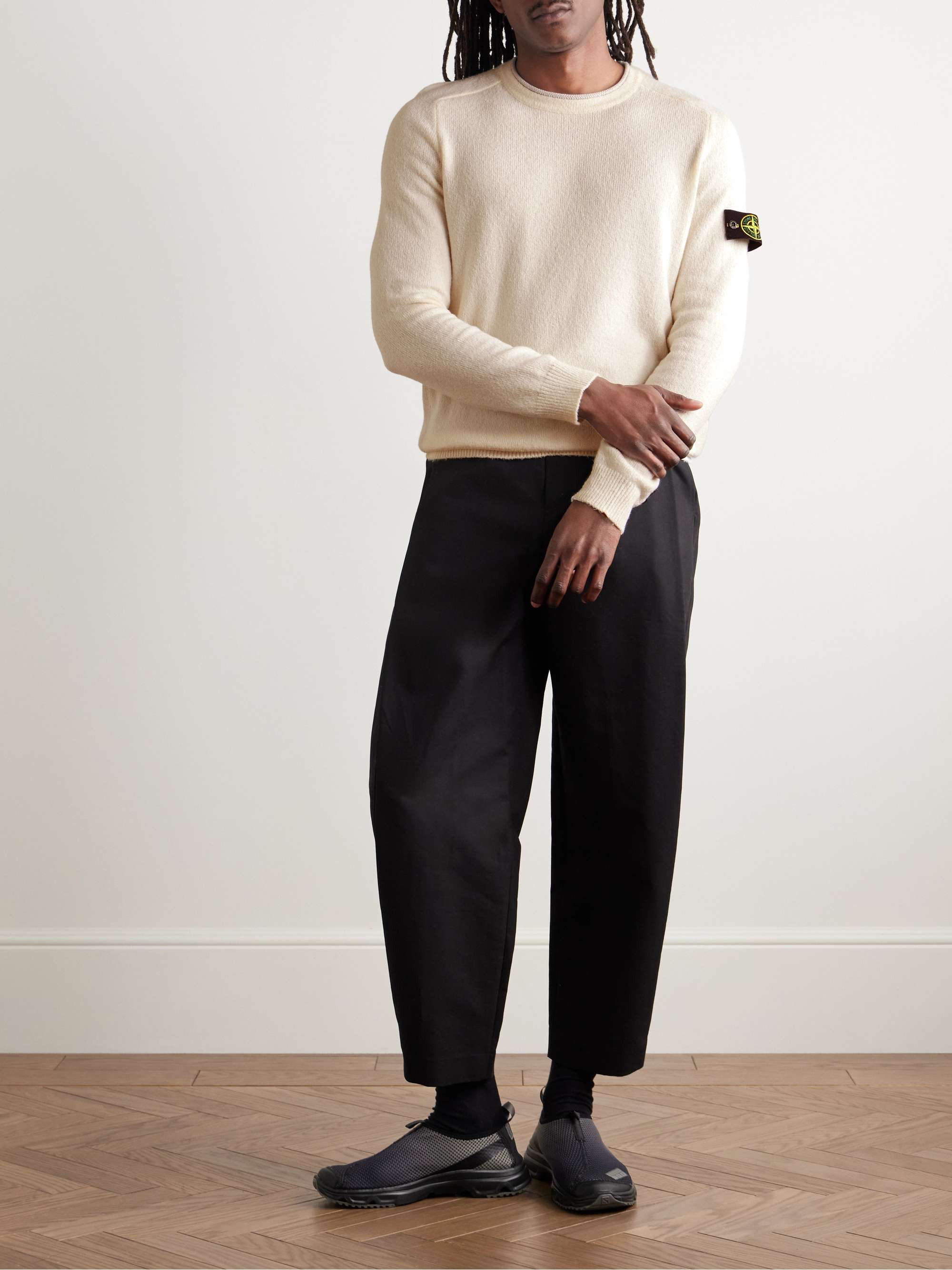 Logo-Appliquéd Cotton-Blend Sweater view