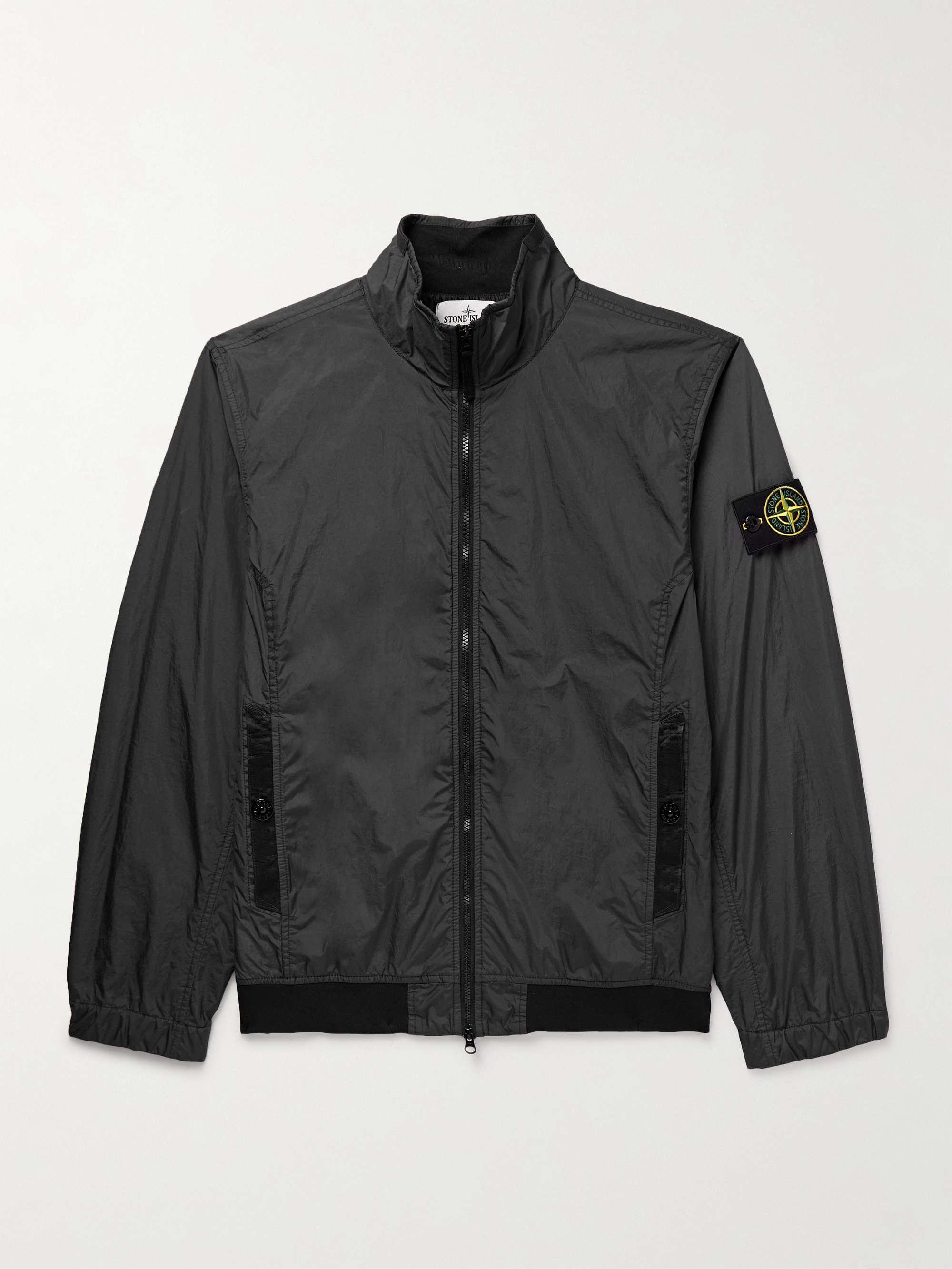 Logo-Appliquéd Garment-Dyed Crinkle Reps Nylon Bomber Jacket view