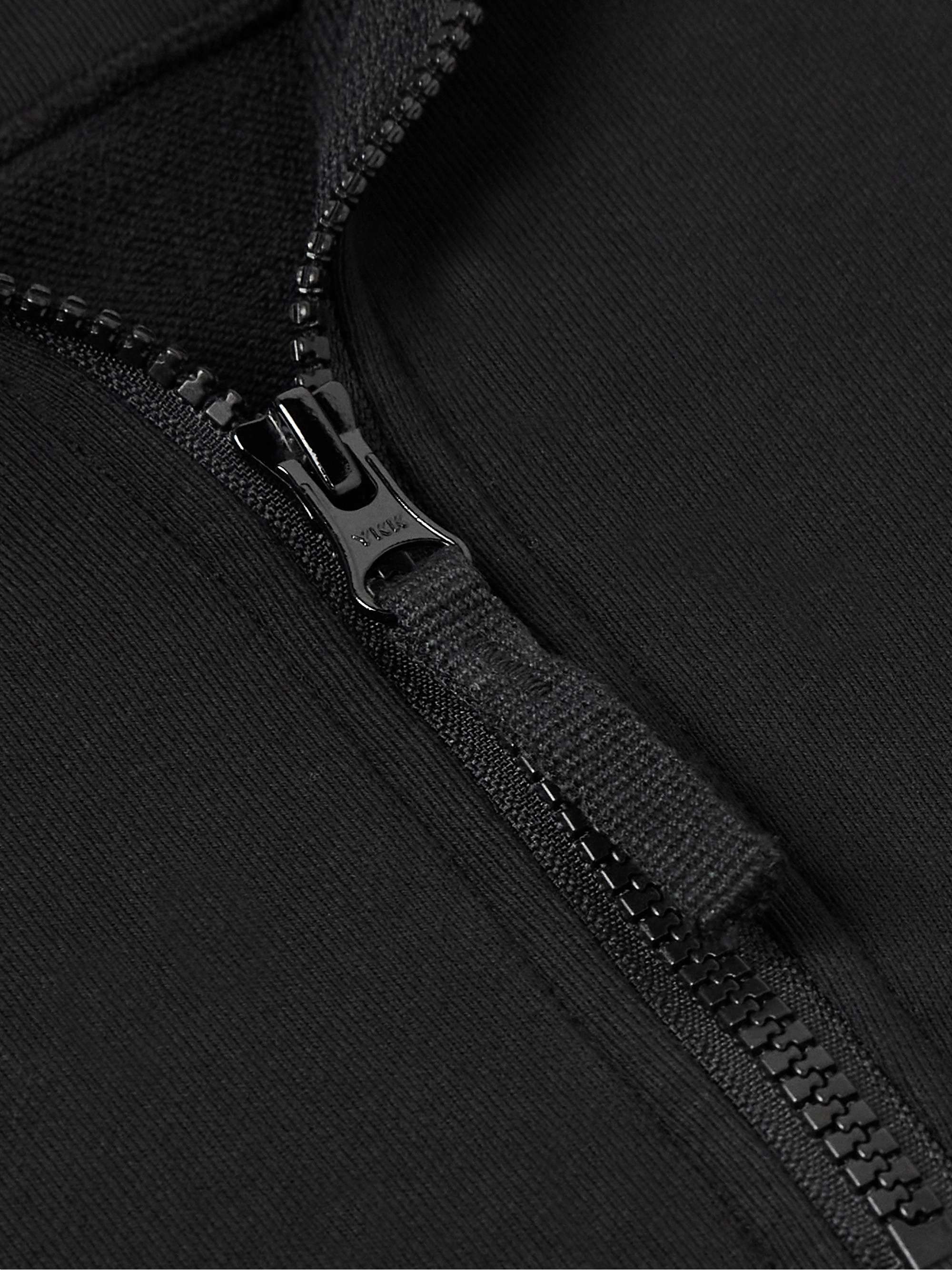 Logo-Appliquéd Garment-Dyed Cotton-Jersey Half-Zip Sweatshirt view