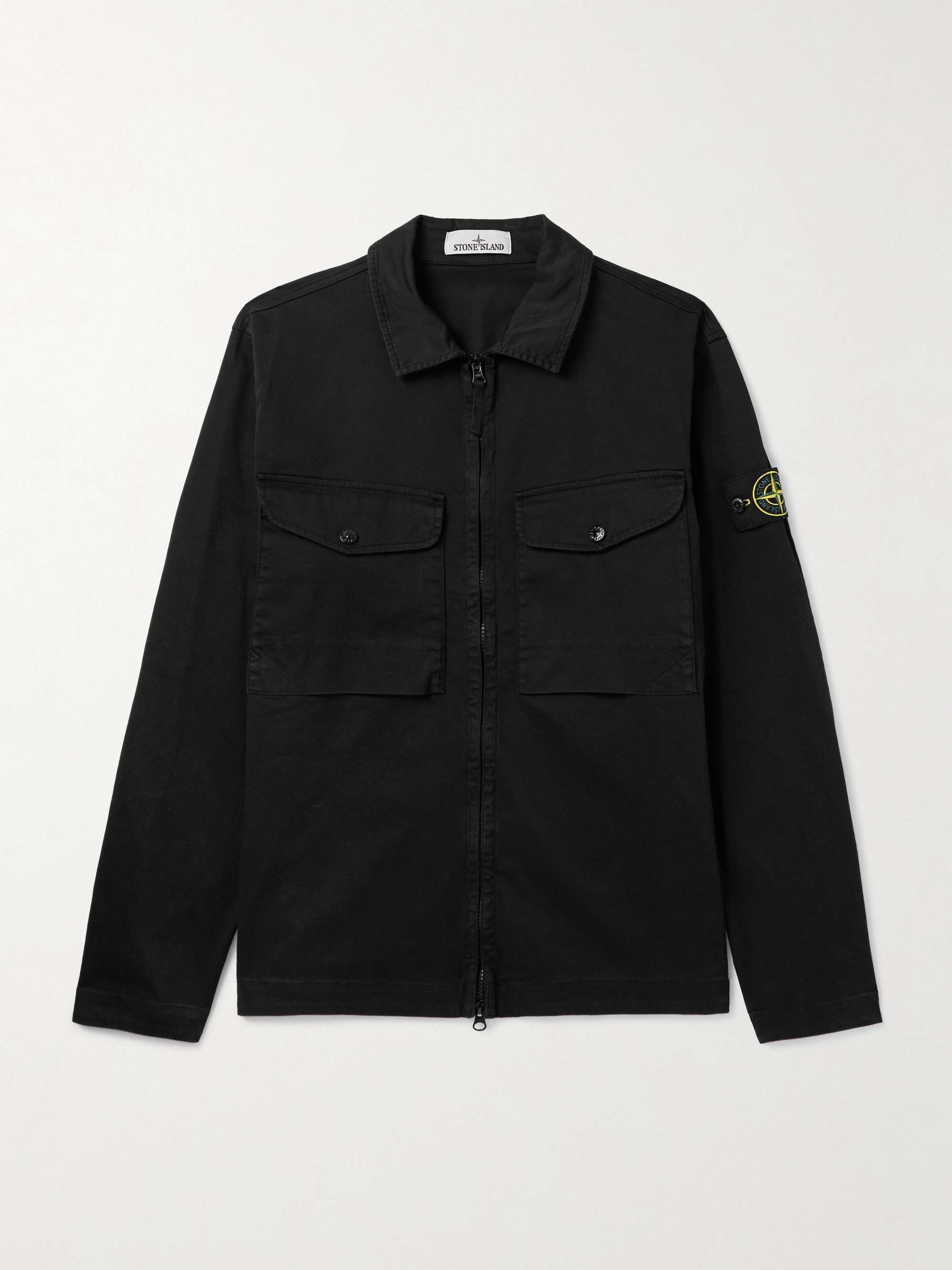 Slim-Fit Logo-Appliquéd Organic Cotton-Blend Sateen Jacket view
