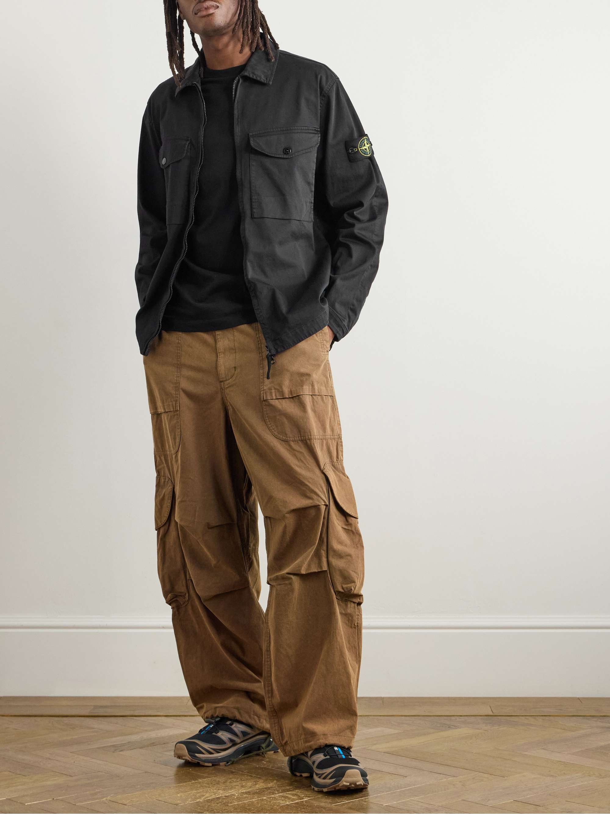 Slim-Fit Logo-Appliquéd Organic Cotton-Blend Sateen Jacket view