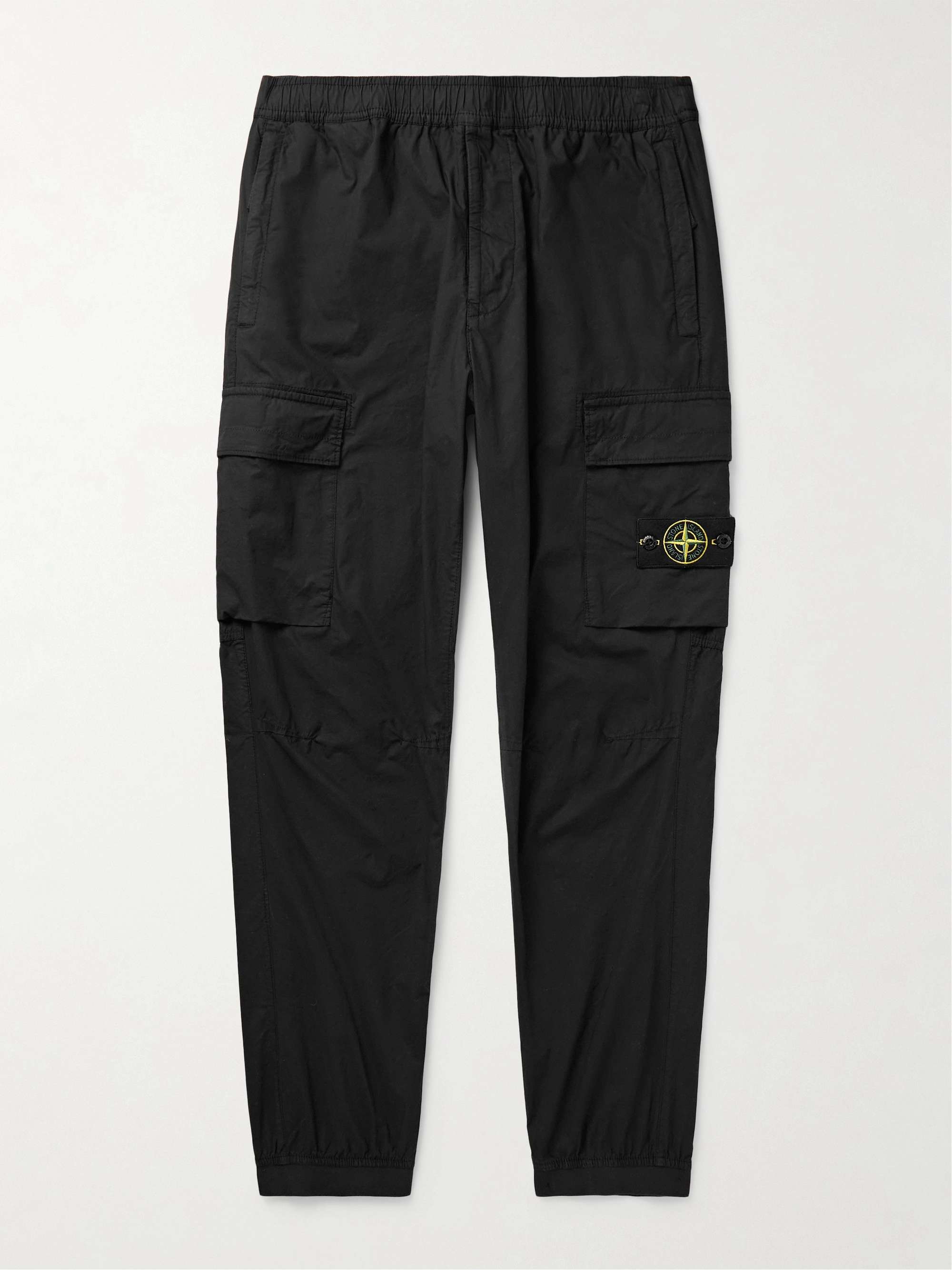 Tapered Garment-Dyed Cotton-Blend Cargo Trousers view