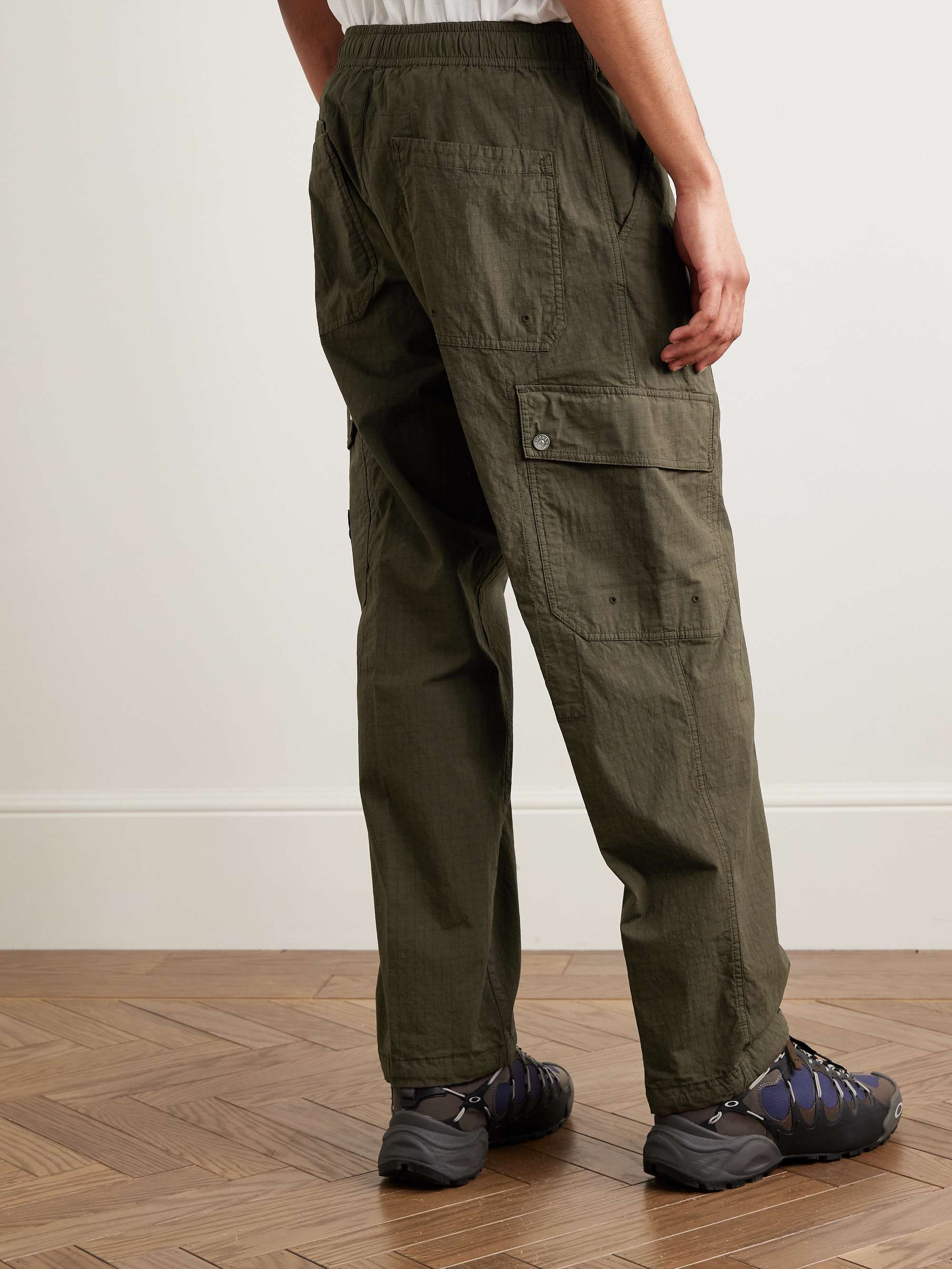 Garment-Dyed Cotton-Blend Ripstop Cargo Trousers view