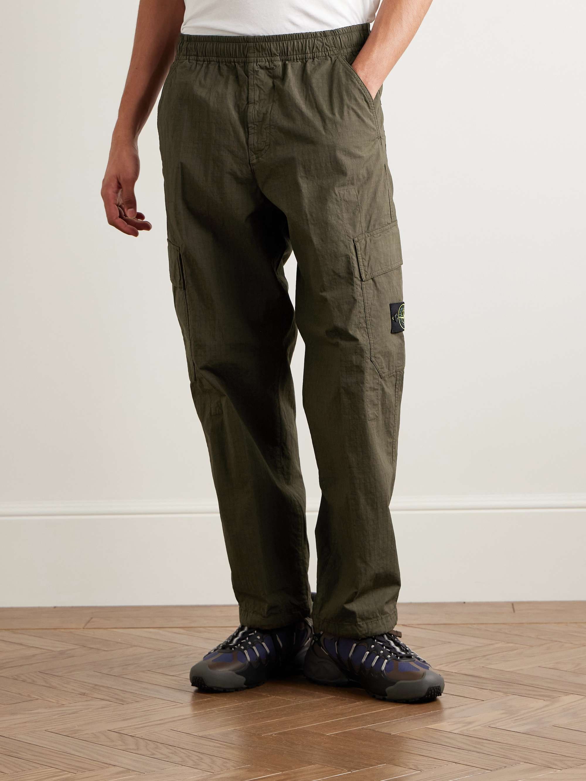 Garment-Dyed Cotton-Blend Ripstop Cargo Trousers view