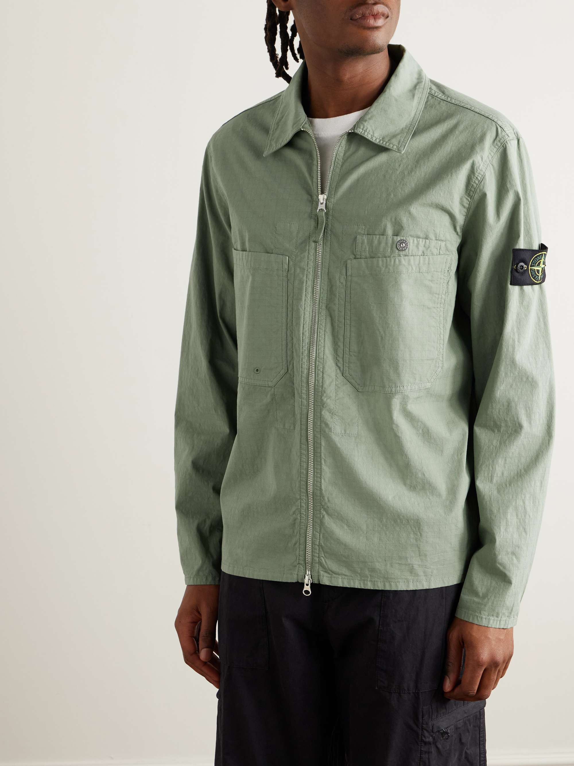 Logo-Appliquéd Cotton-Blend Ripstop Overshirt view
