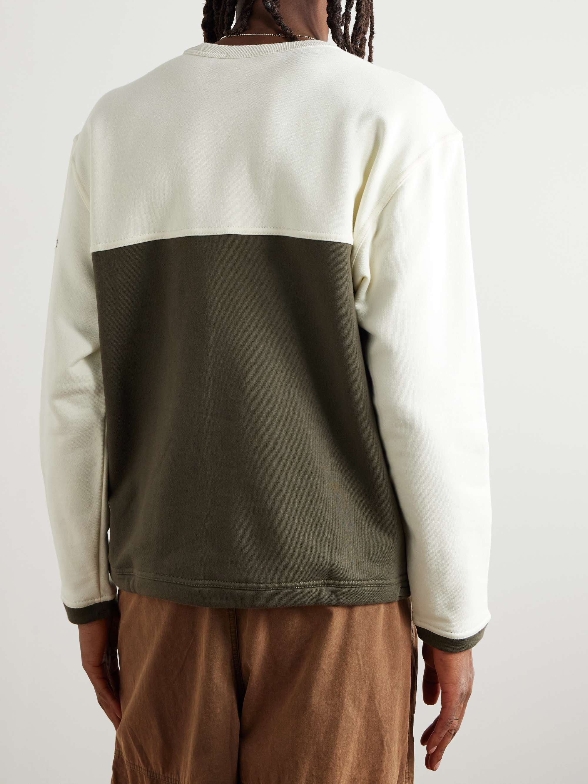 Colour-Block Logo-Embroidered Cotton-Jersey Sweatshirt view