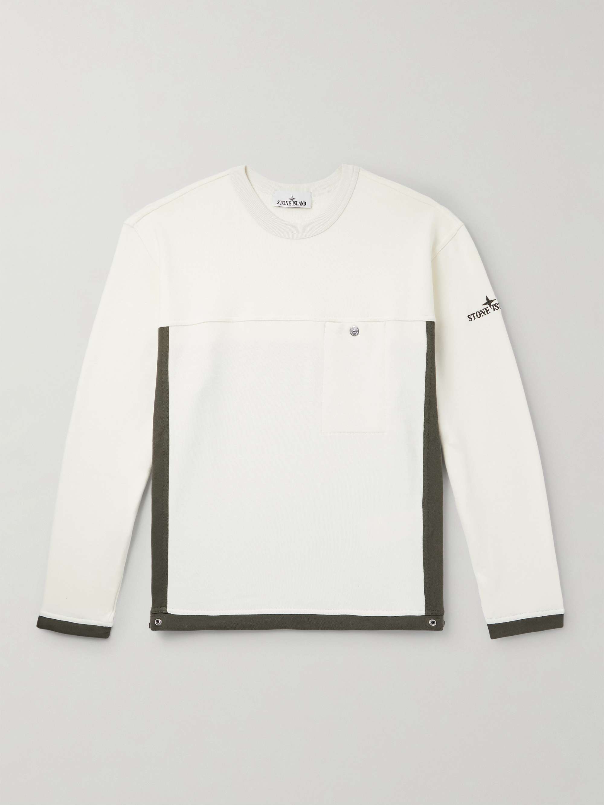 Colour-Block Logo-Embroidered Cotton-Jersey Sweatshirt view