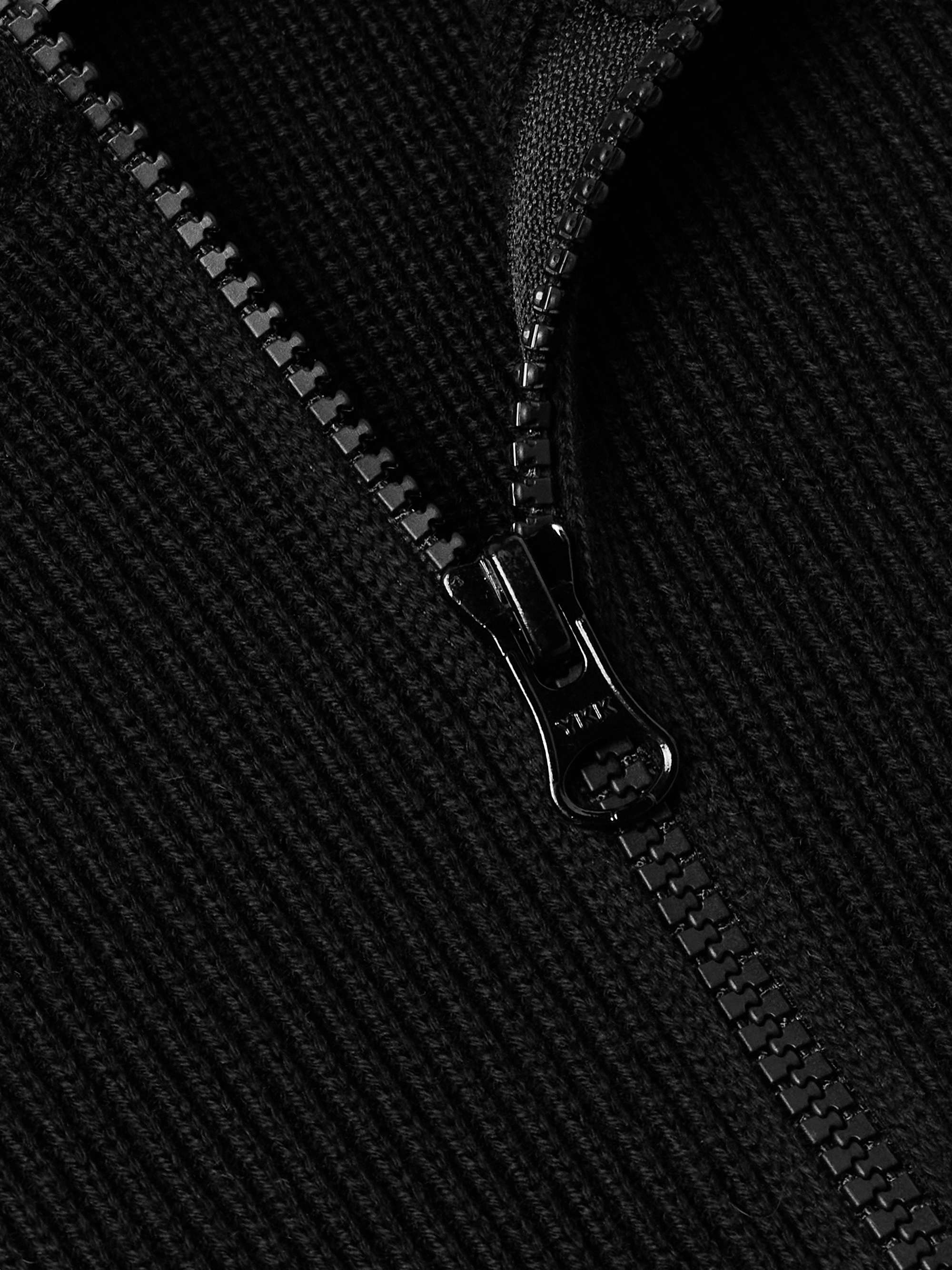 Logo-Appliquéd Organic Cotton Half-Zip Sweater view
