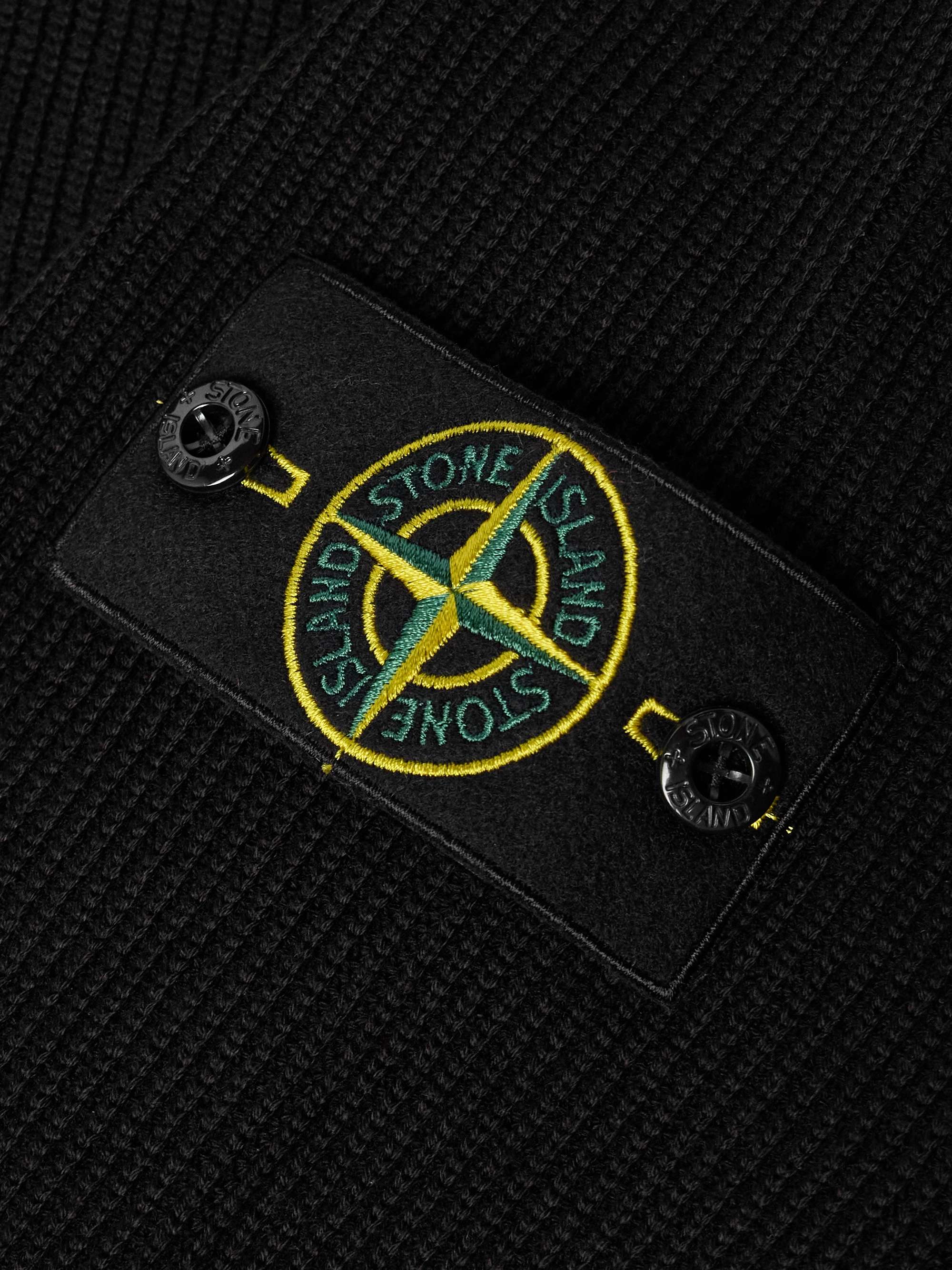 Logo-Appliquéd Organic Cotton Half-Zip Sweater view
