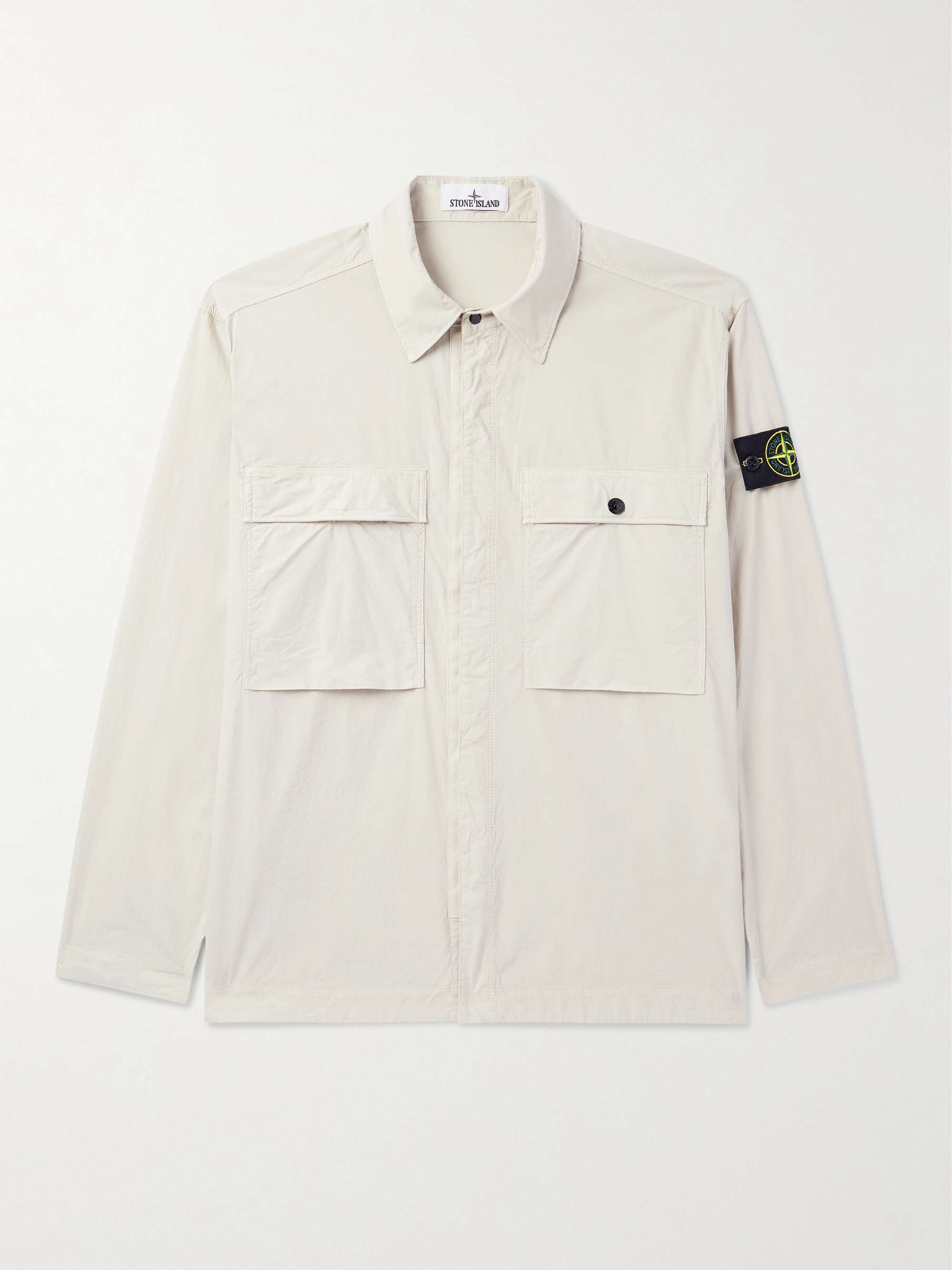Logo-Appliquéd Cotton-Blend Tela Overshirt view