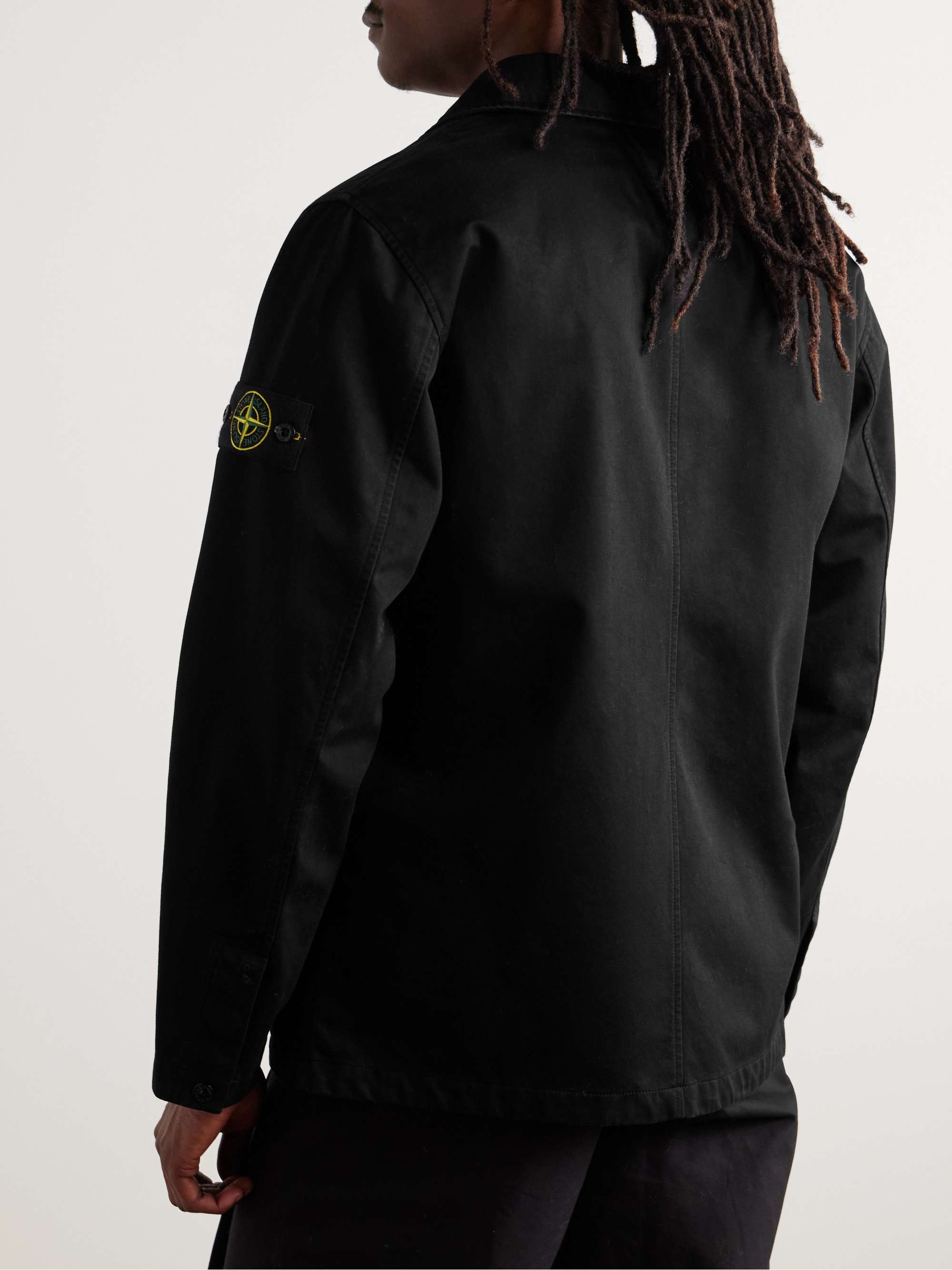 Raso Logo-Appliquéd Garment-Dyed Brushed-Cotton Jacket view