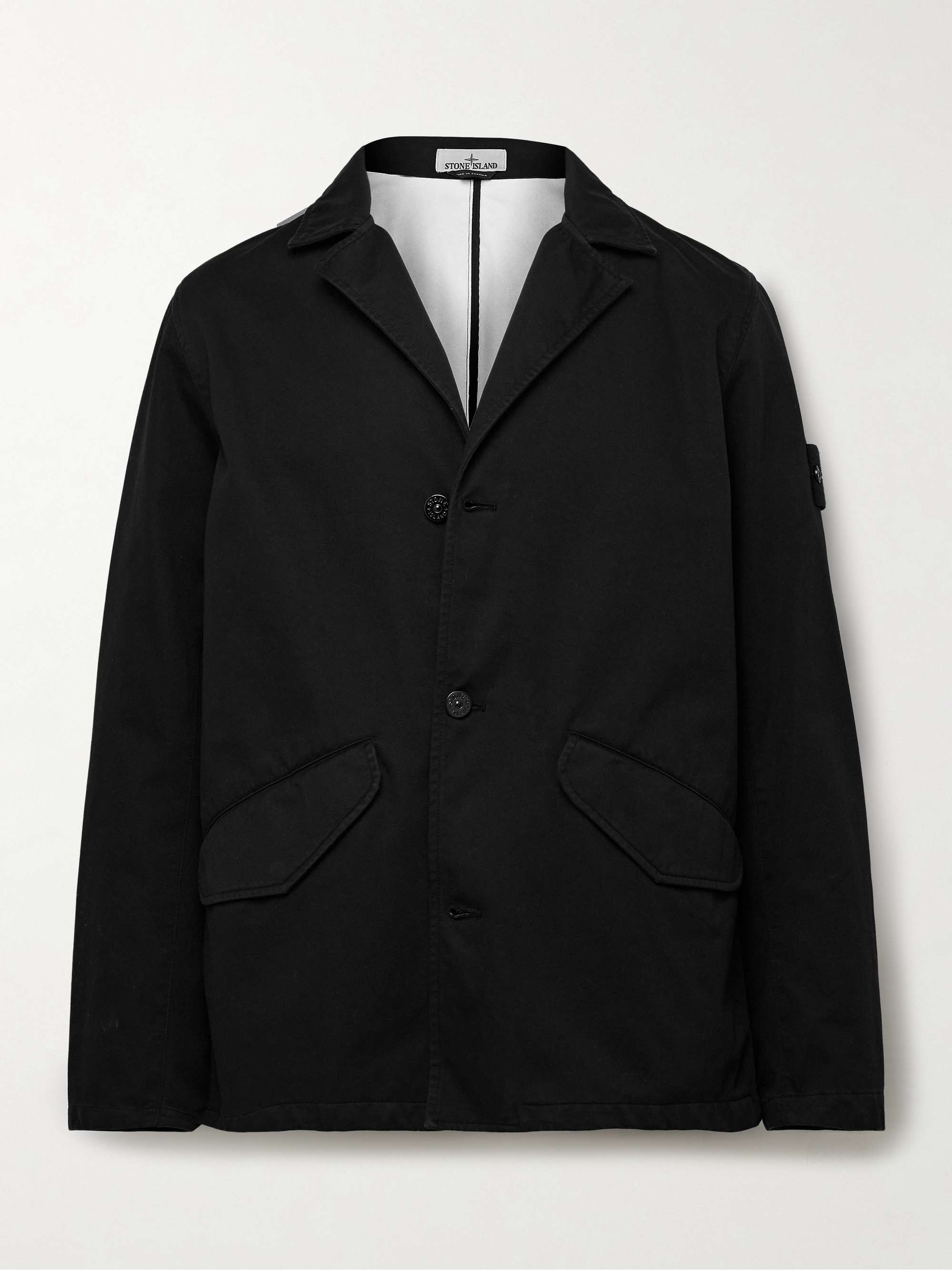 Raso Logo-Appliquéd Garment-Dyed Brushed-Cotton Jacket view