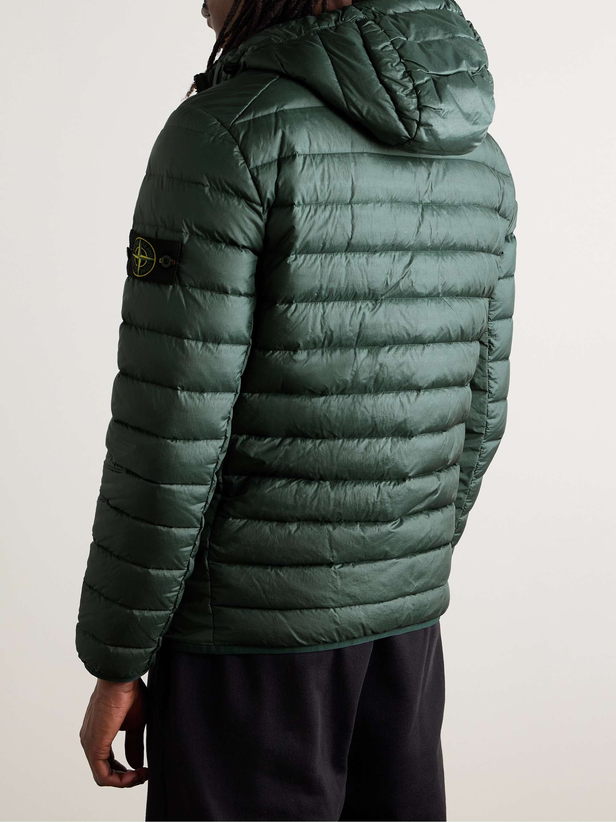 Slim-Fit Garment-Dyed Quilted Recycled-Shell Down Jacket view