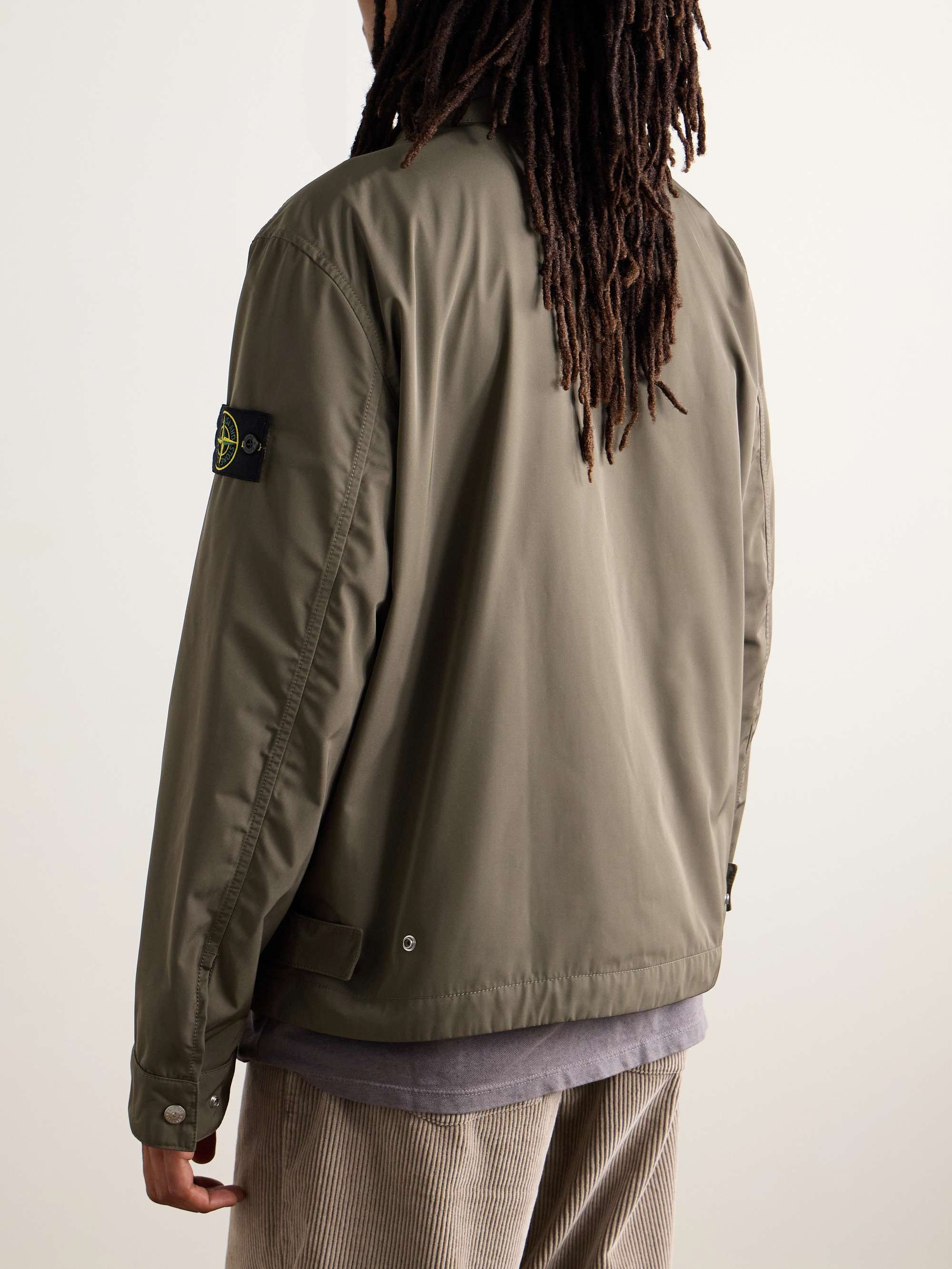 Logo-Appliquéd Micro Twill Jacket view