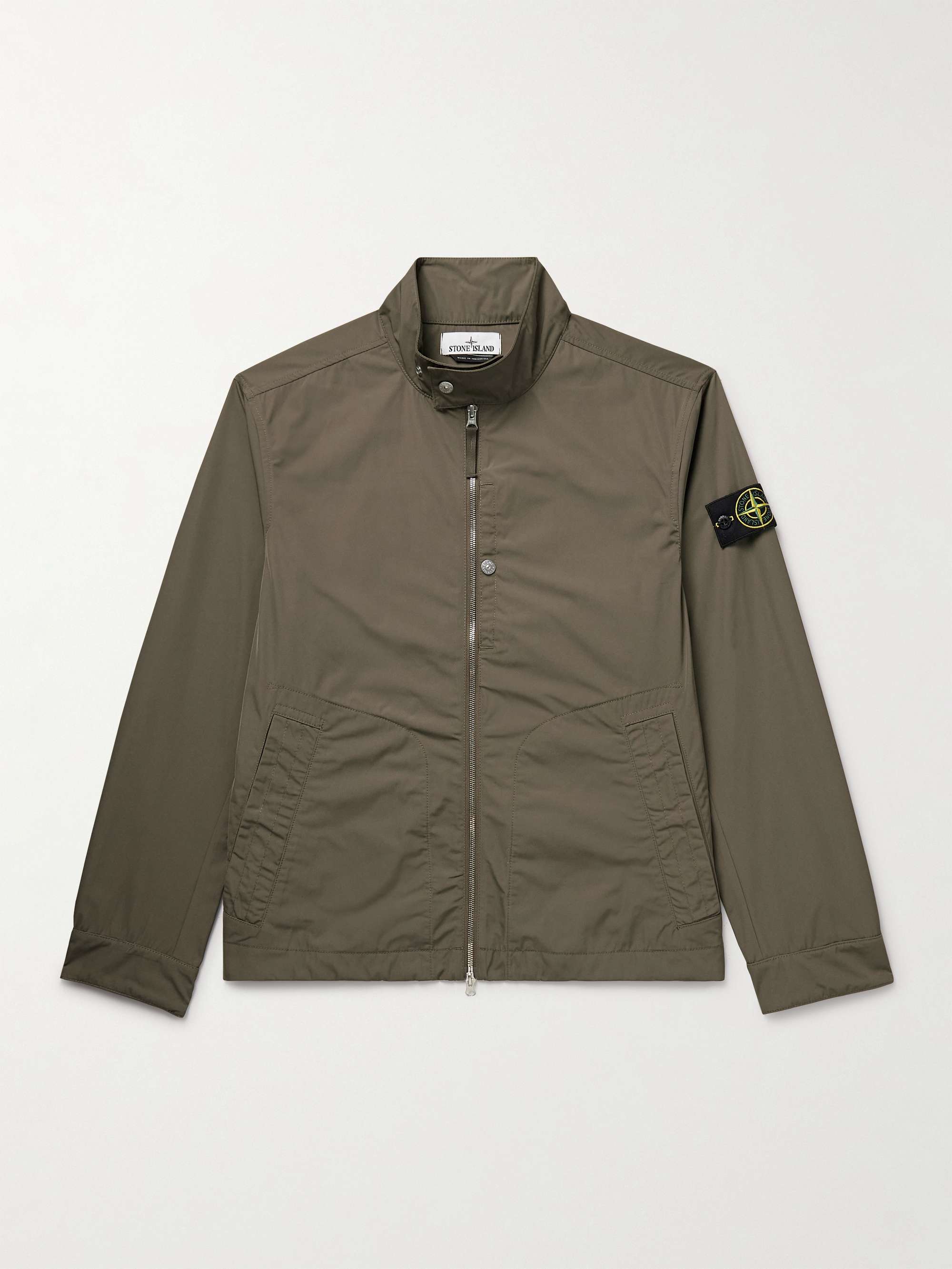 Logo-Appliquéd Micro Twill Jacket view