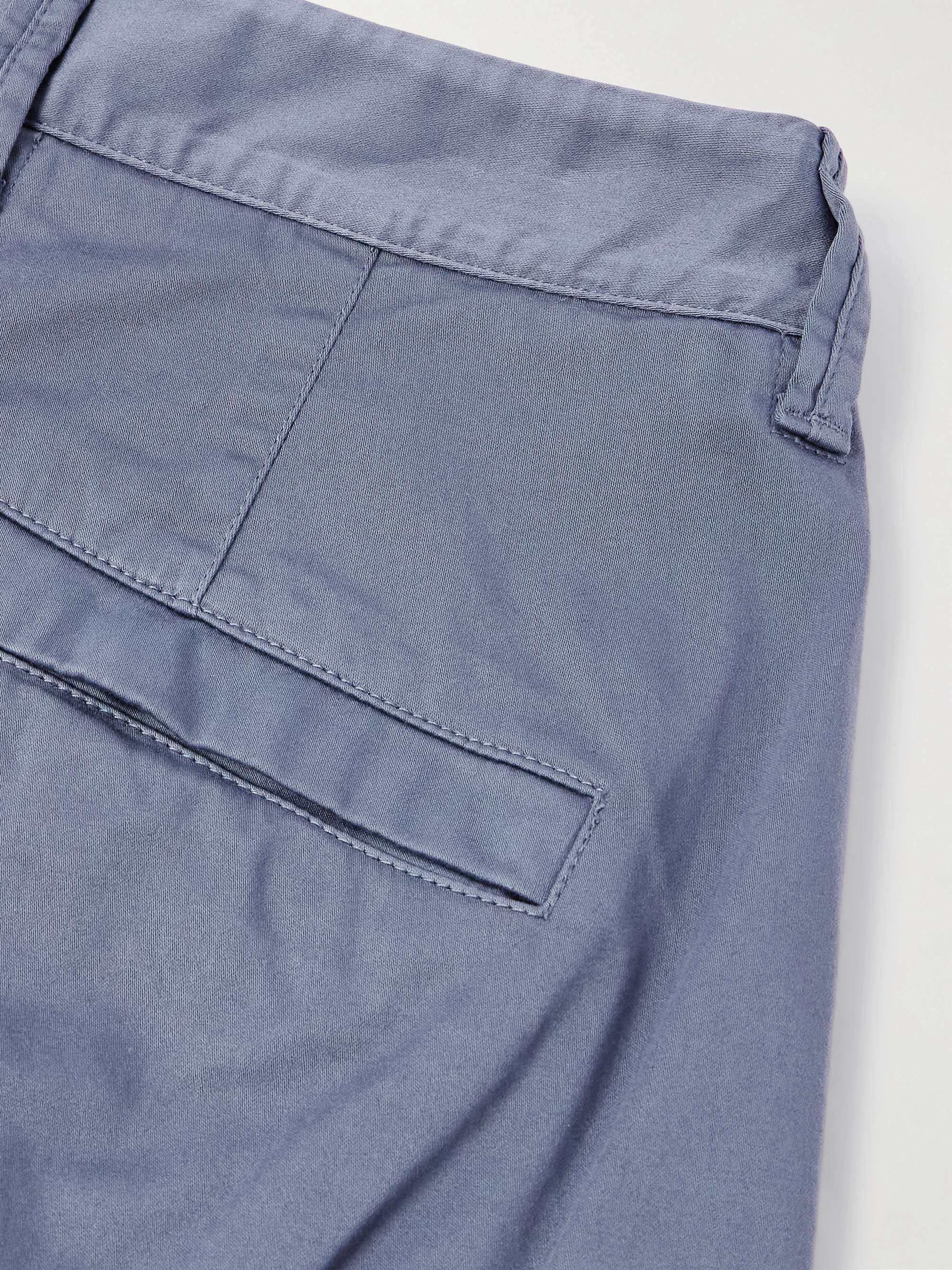 Straight-Leg Stretch Organic Cotton Satin-Twill Trousers view