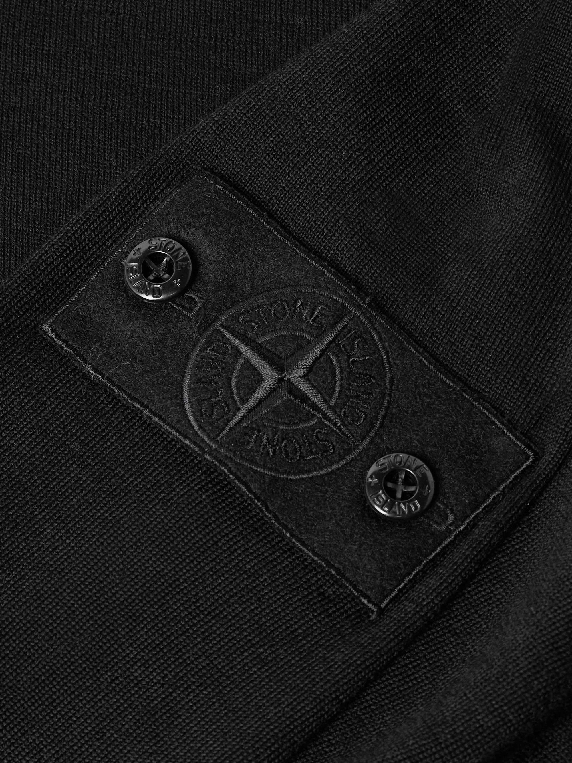 Ghost Logo-Appliquéd Wool Polo Shirt view