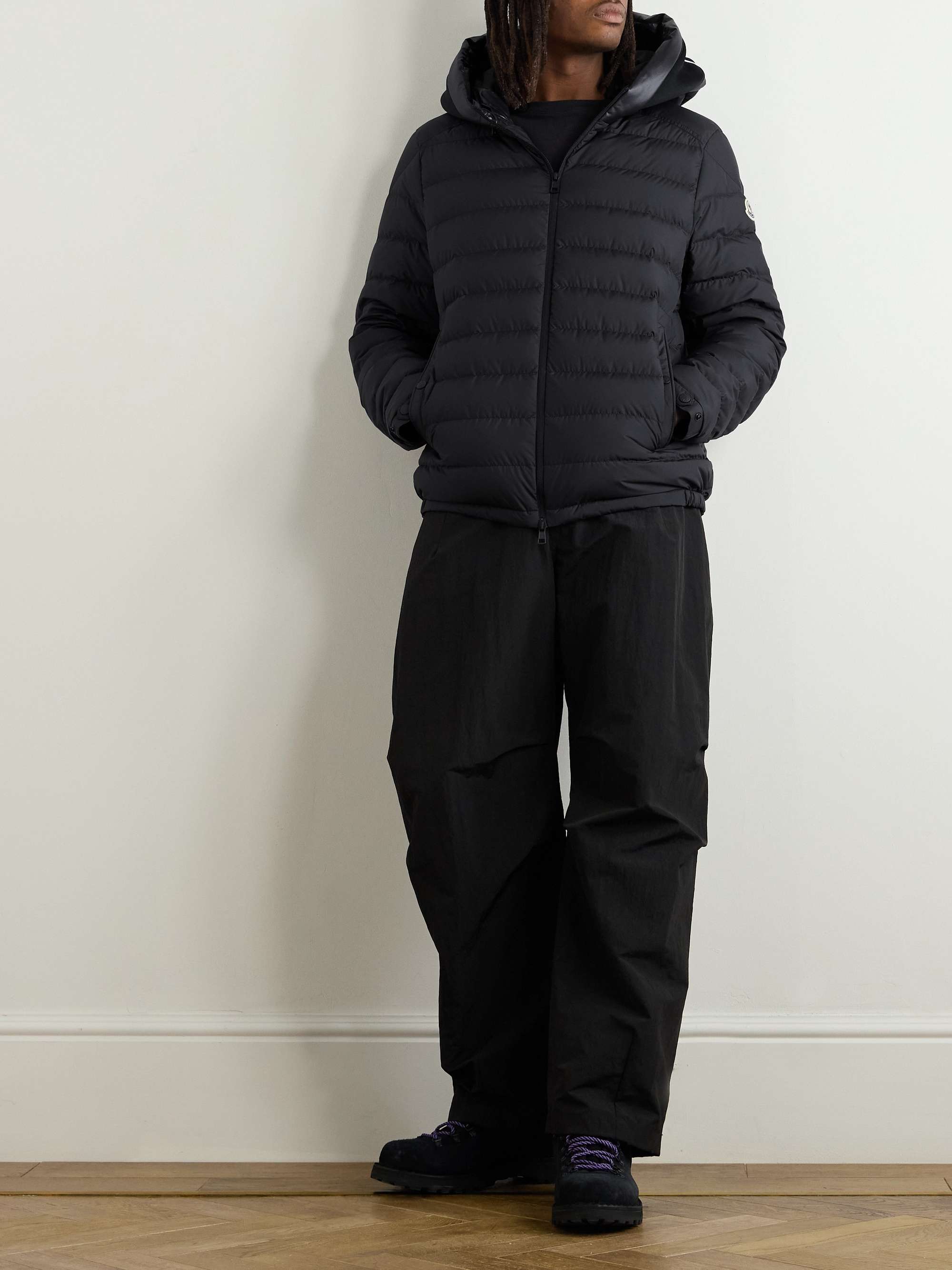 Logo-Print Quilted Shell Hooded Down Jacket view