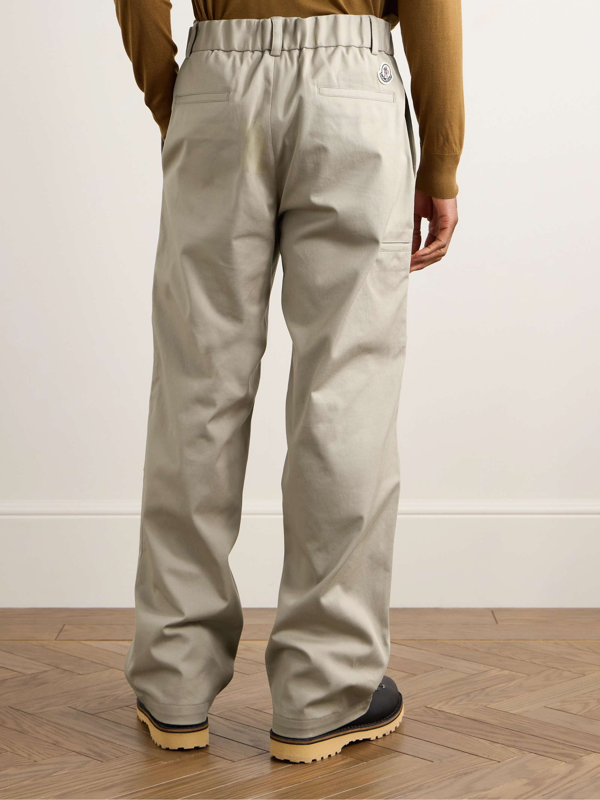 Straight-Leg Panelled Stretch-Cotton Gabardine Trousers view