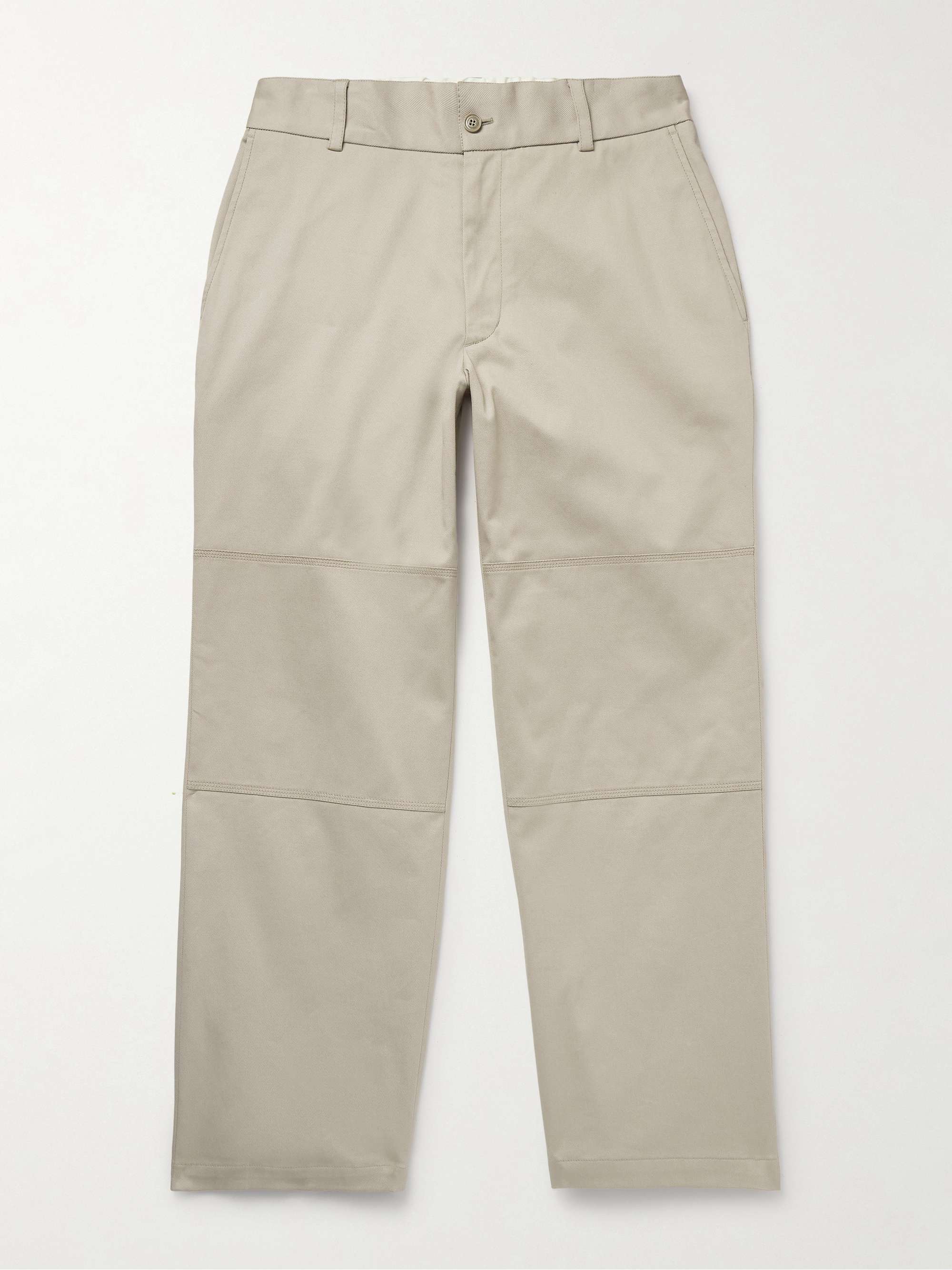 Straight-Leg Panelled Stretch-Cotton Gabardine Trousers view