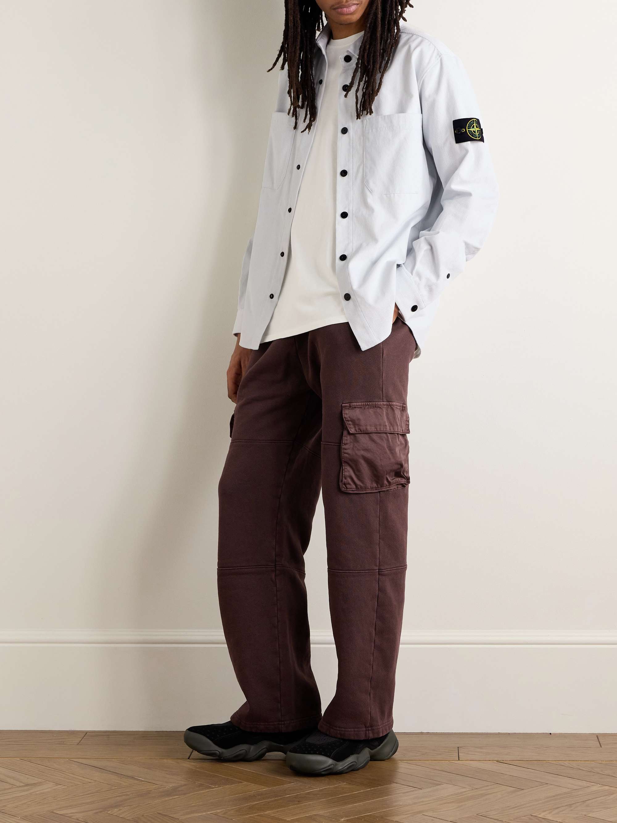 Logo-Appliquéd Cotton Micro Corduroy Shirt view