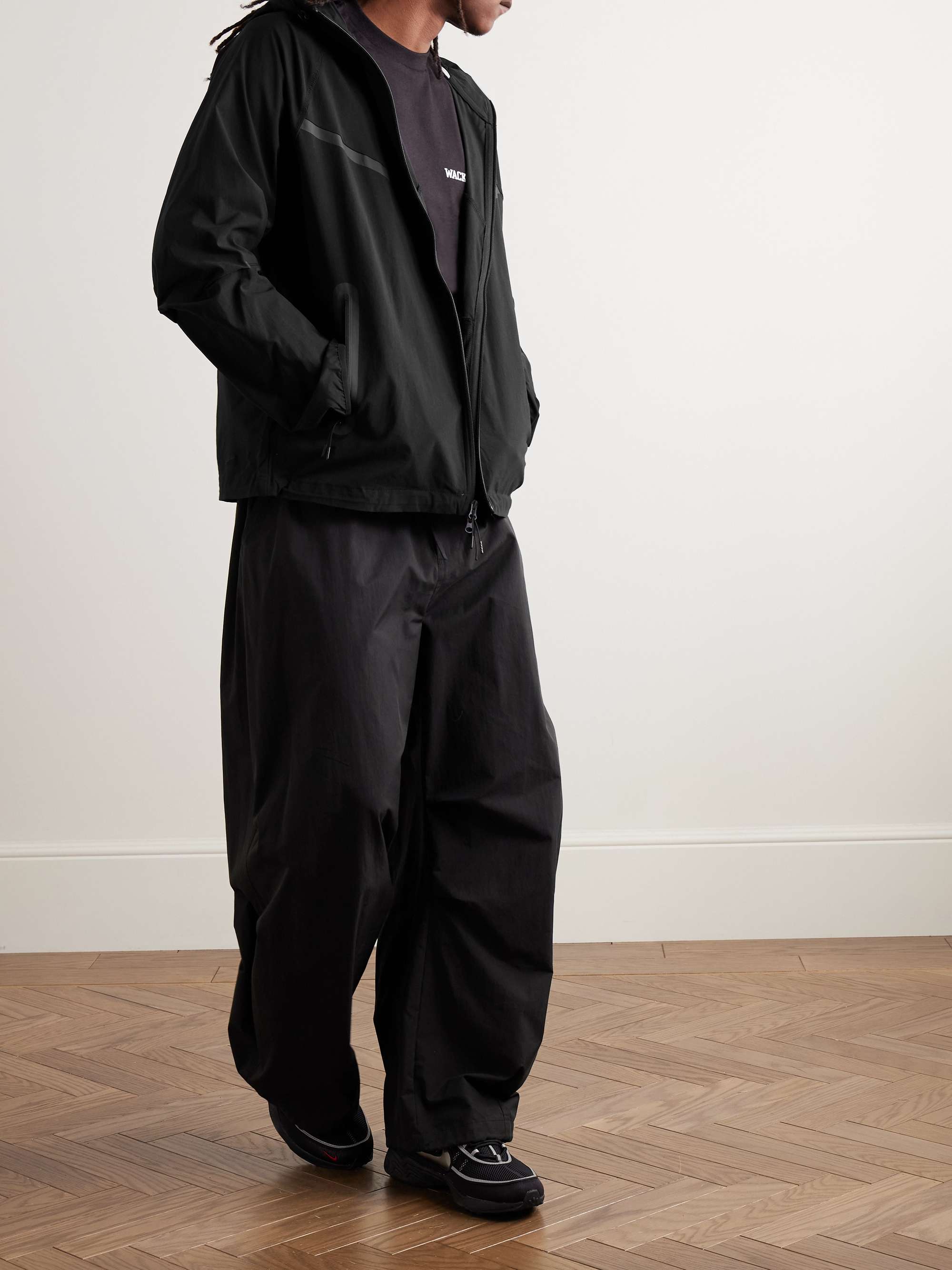 Tech Logo-Print Stretch-Nylon Hooded Jacket view