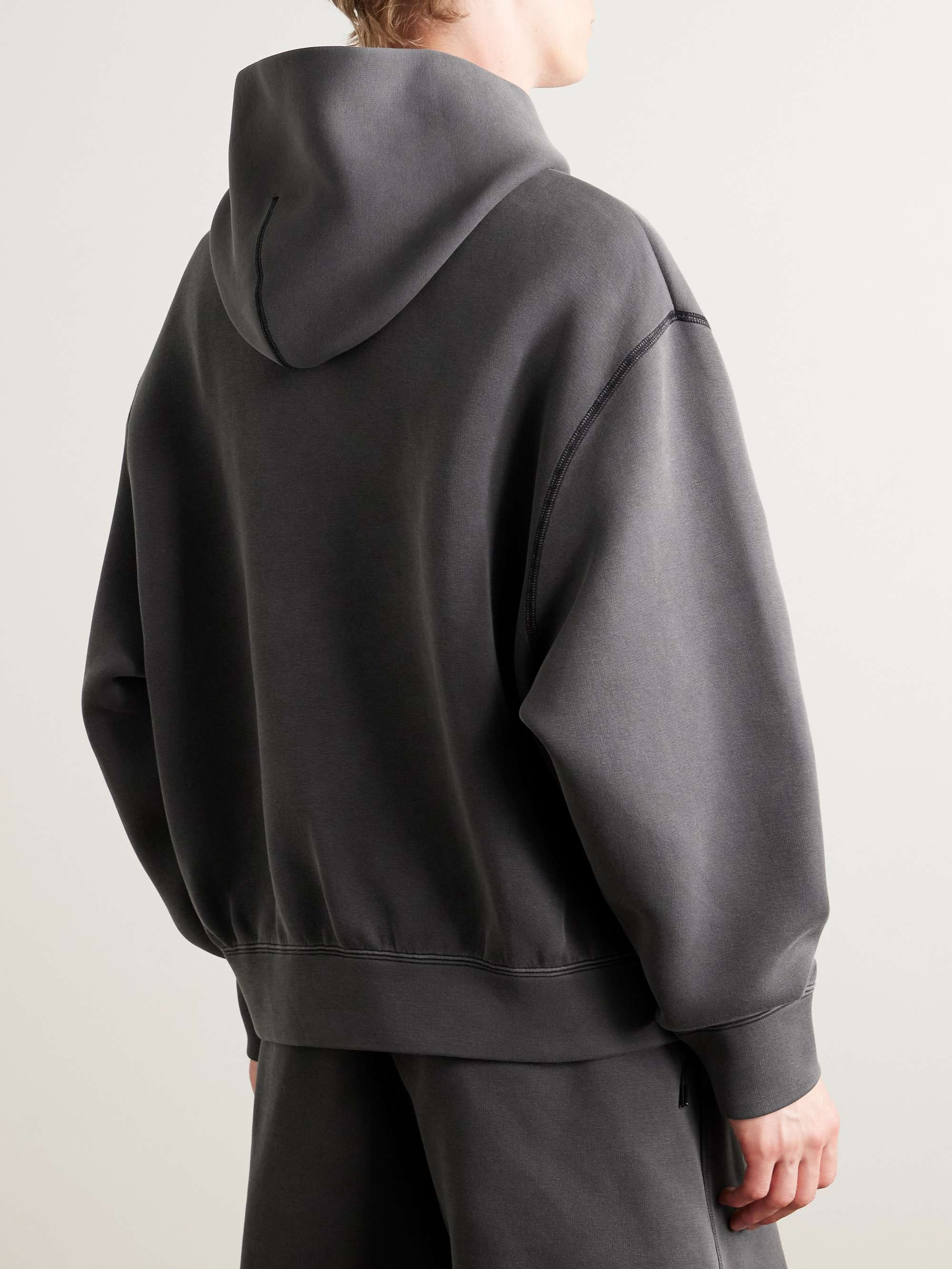 Logo-Embroidered Jersey Hoodie view