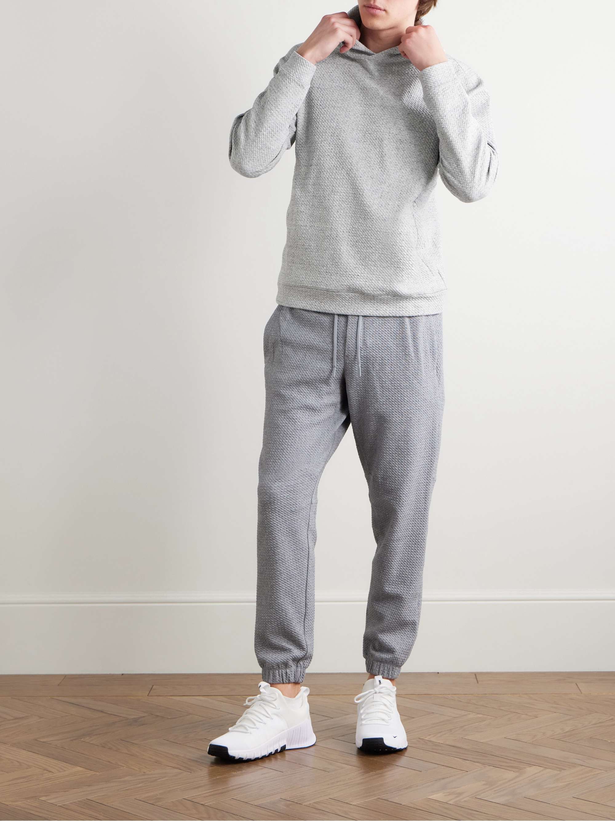 Double-Knit Textured Cotton-Blend Jersey Hoodie view
