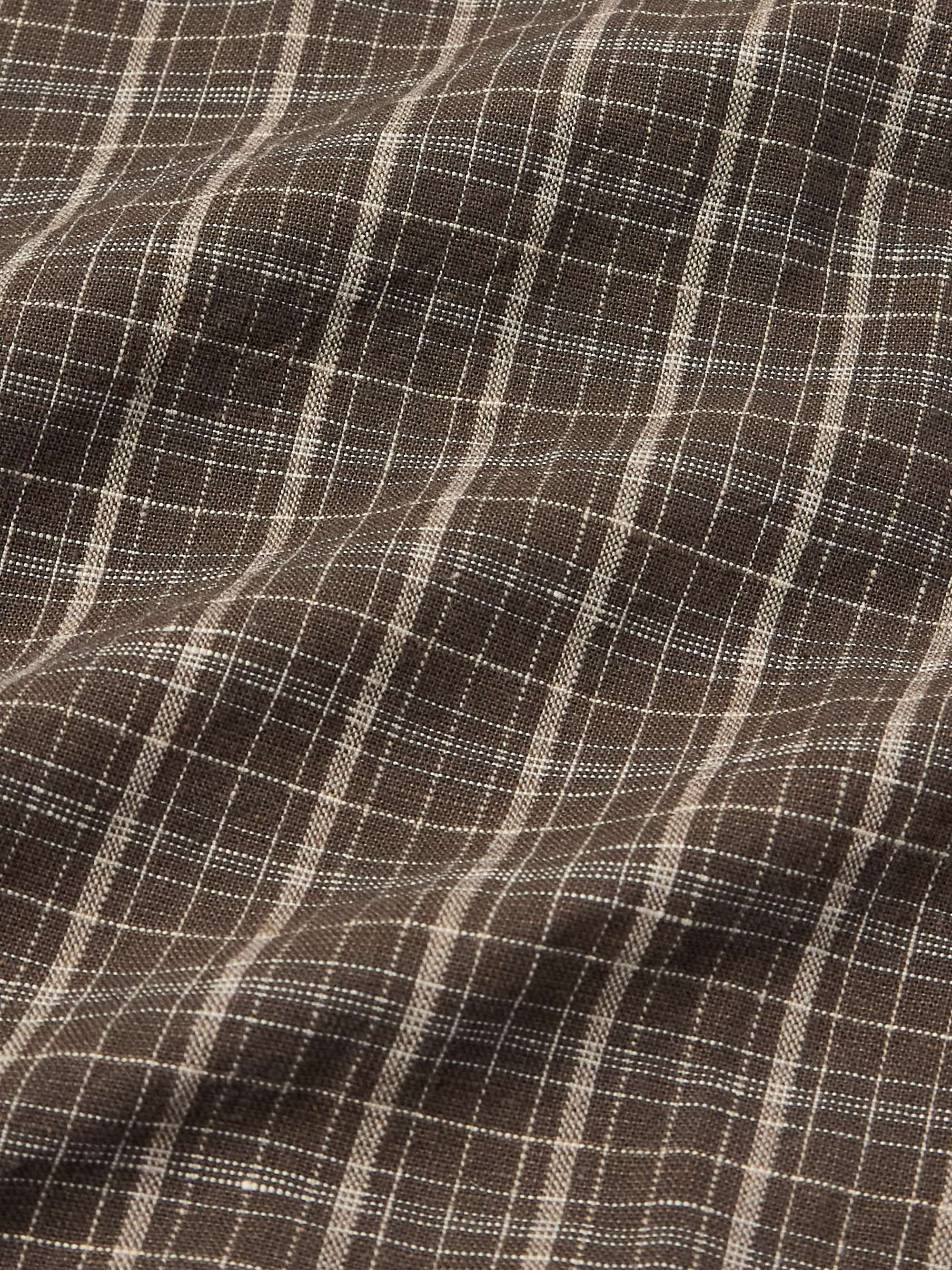Checked Cotton and Linen-Blend Shirt view