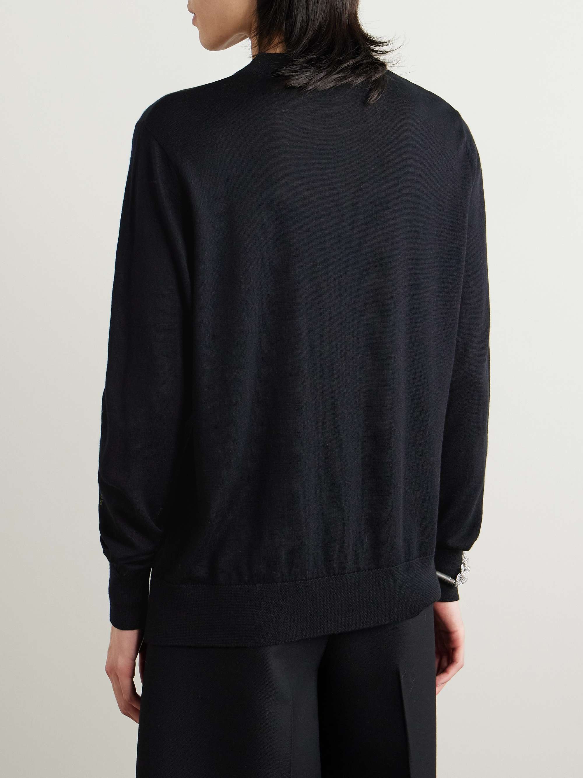 Carnation Intarsia Wool and Silk-Blend Sweater view