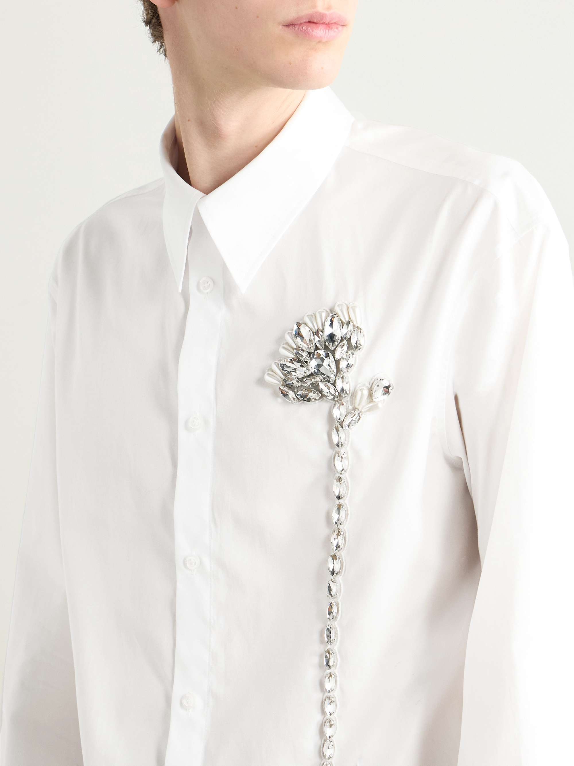 Embellished Cotton-Poplin Shirt view