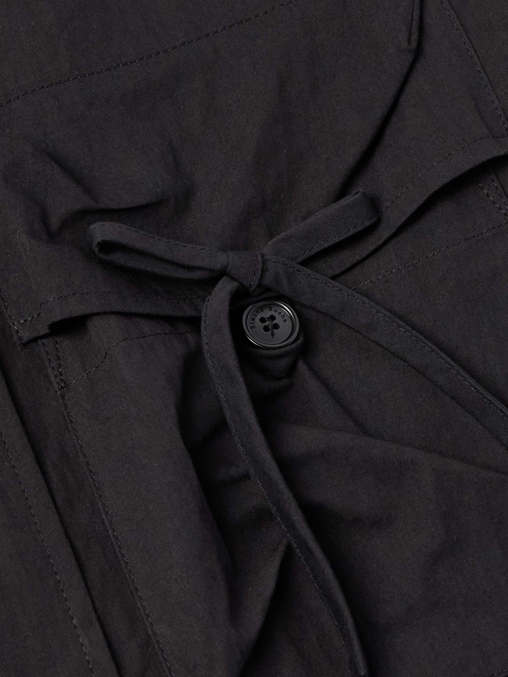 Bow-Detailed Waxed Cotton-Blend Poplin Shirt view