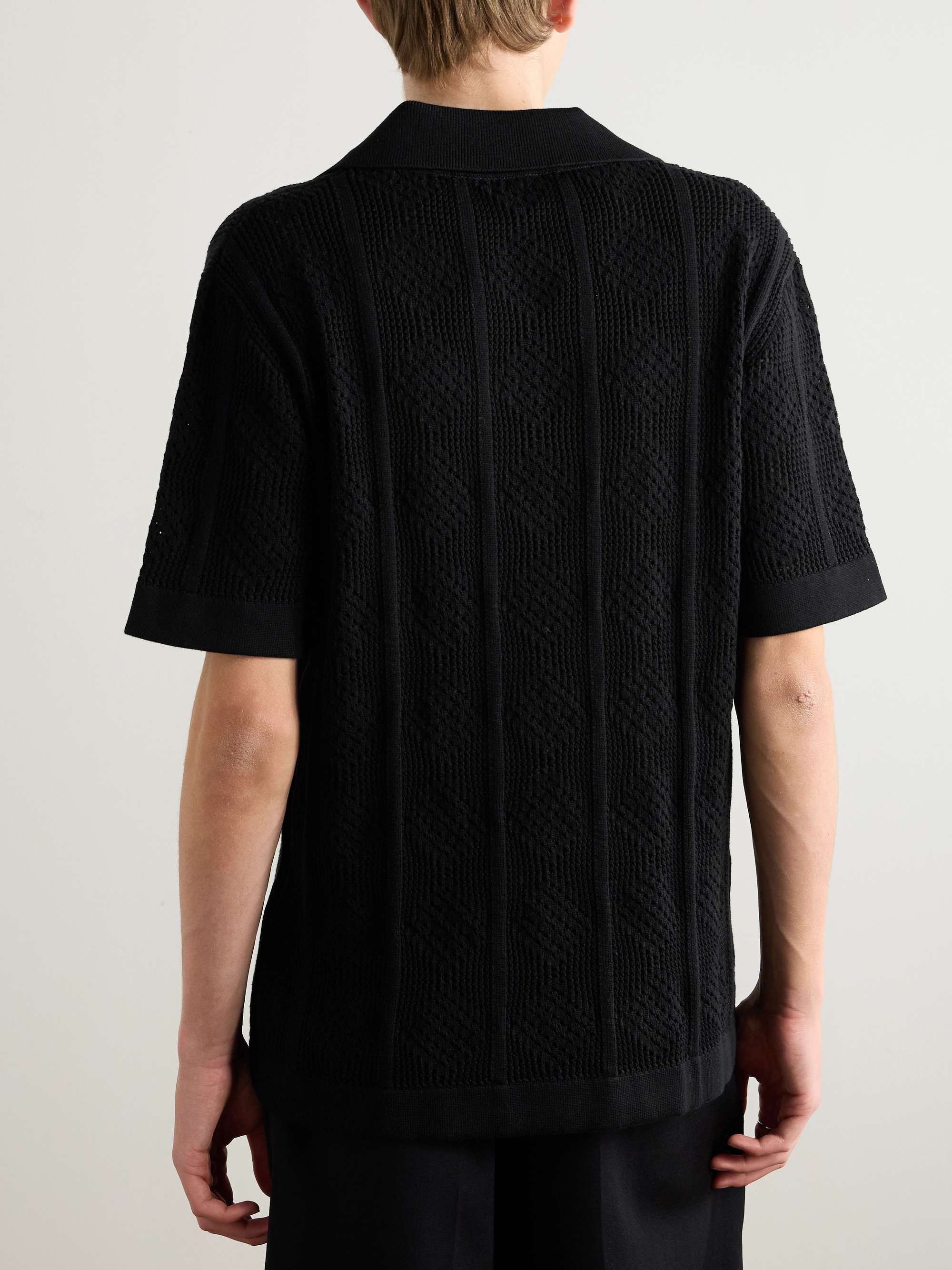 Open-Knit Cotton Polo Shirt view