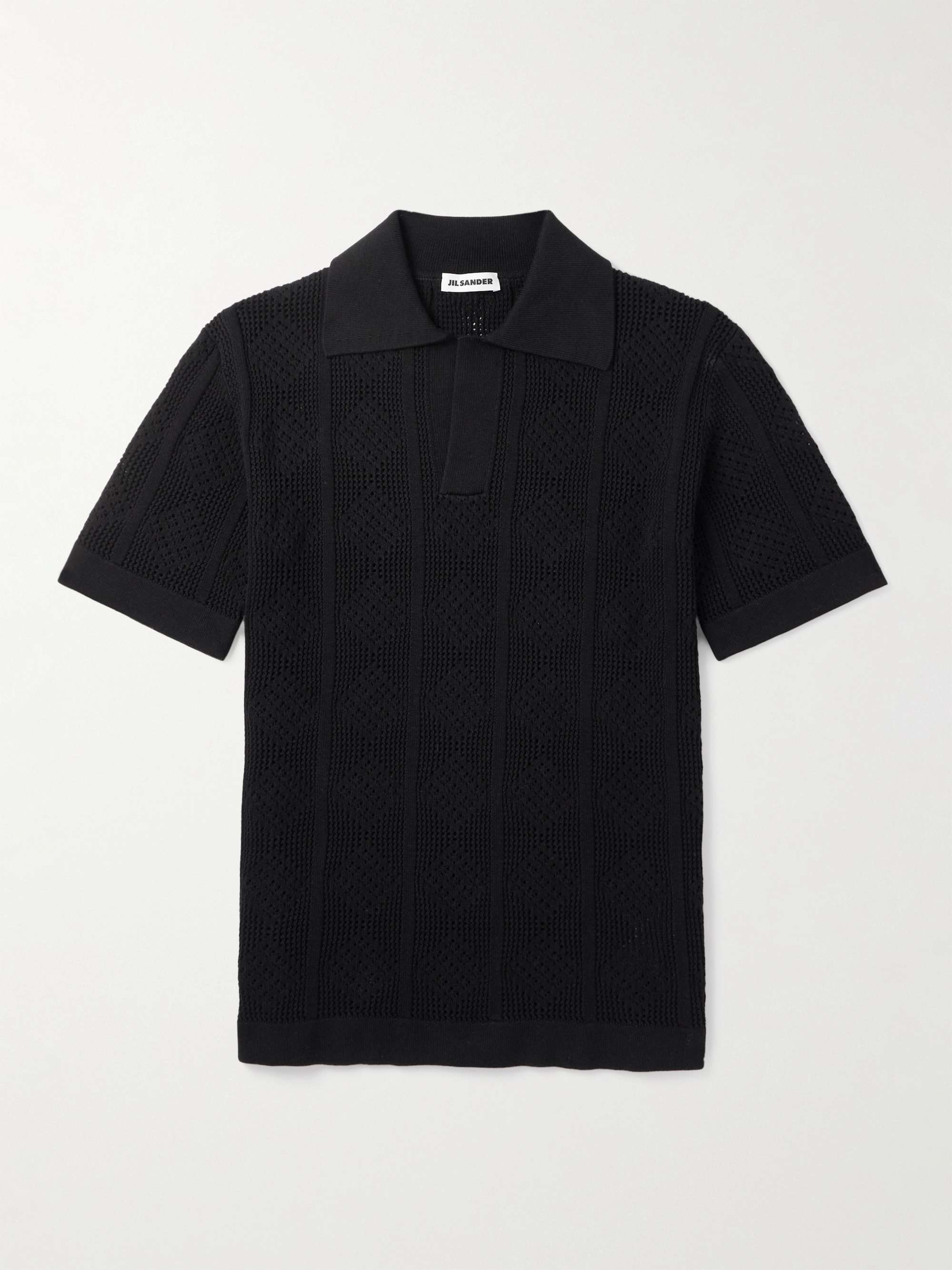 Open-Knit Cotton Polo Shirt view