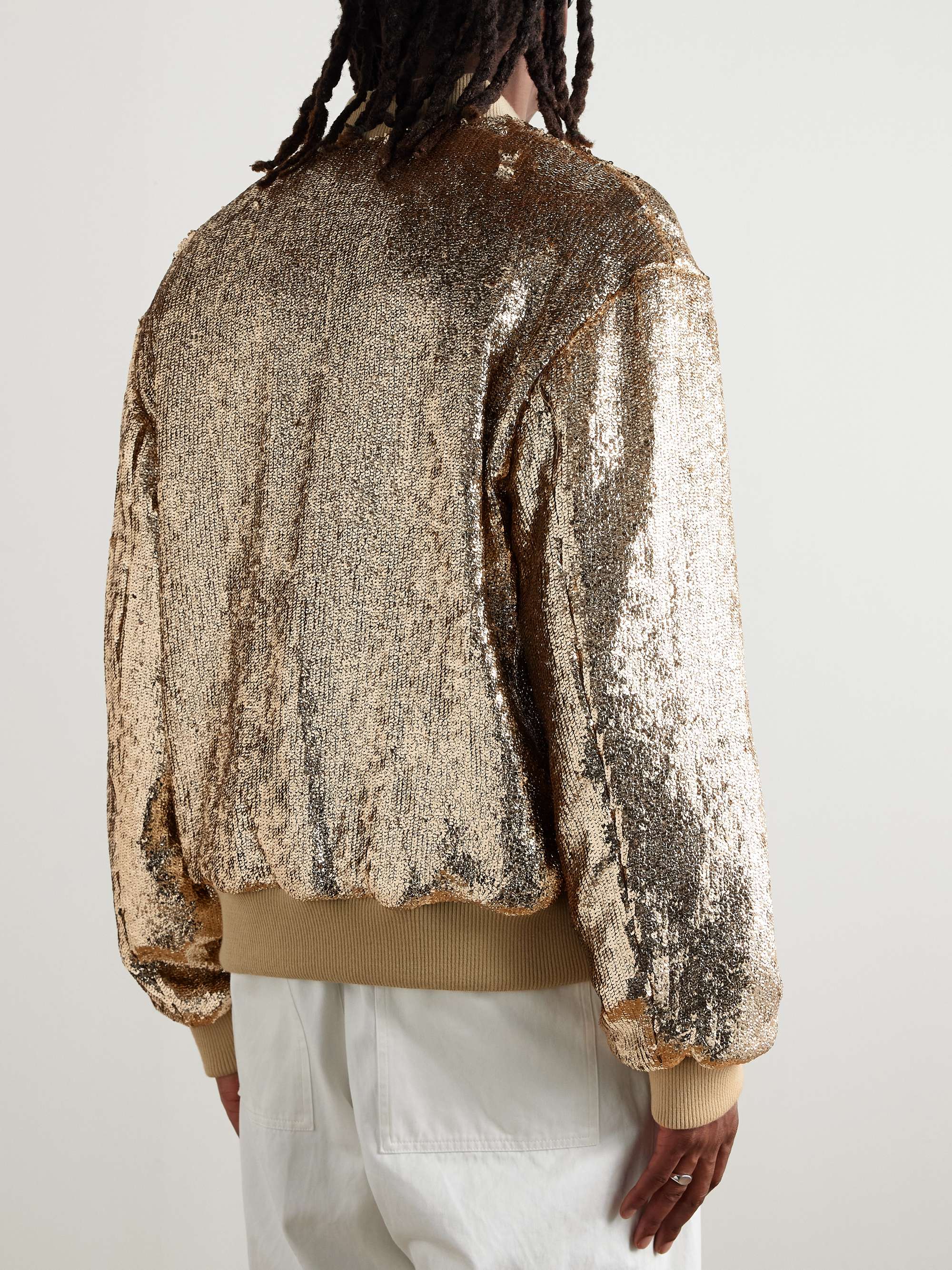 Sequinned Crepe Bomber Jacket view