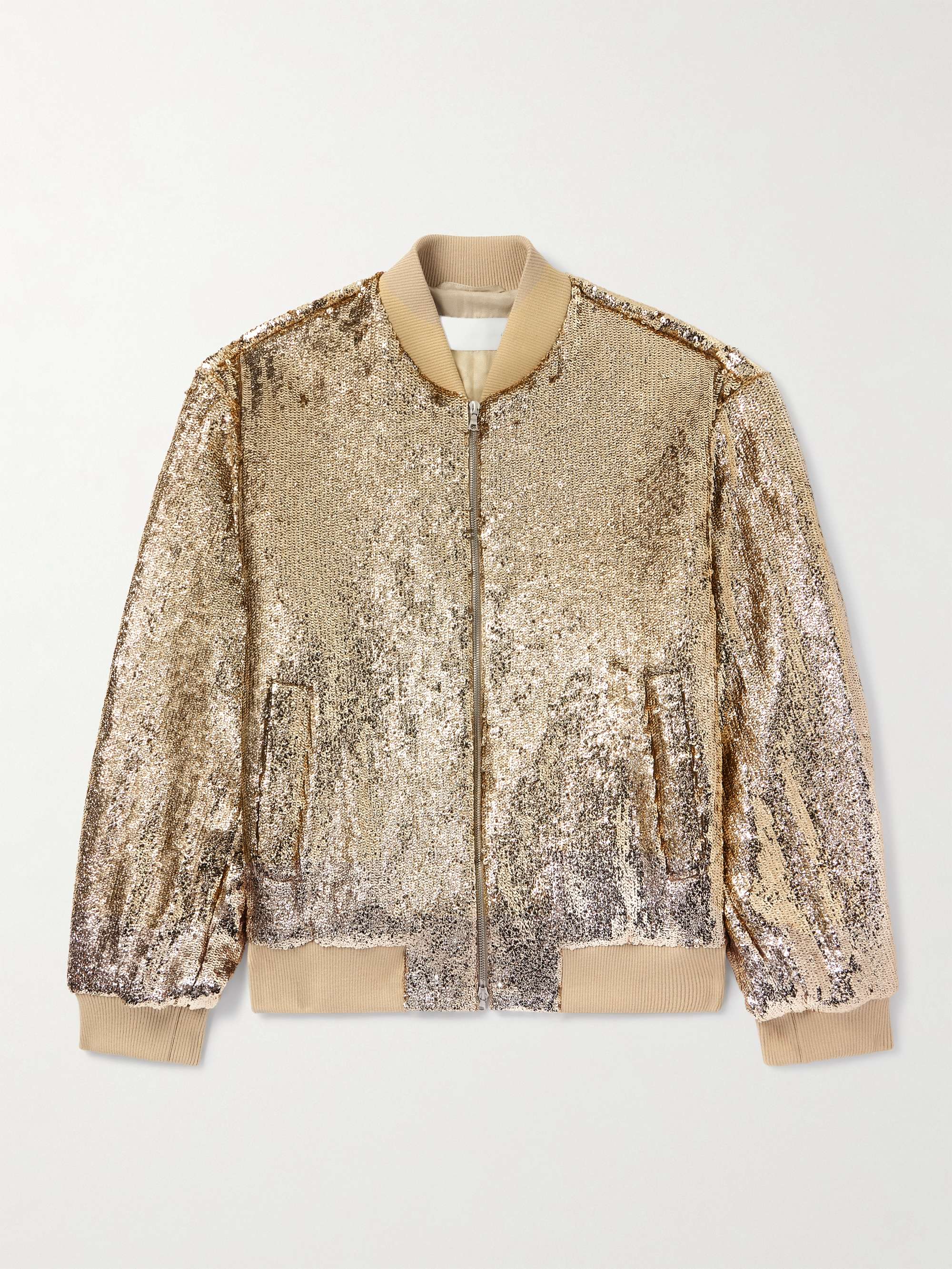 Sequinned Crepe Bomber Jacket view