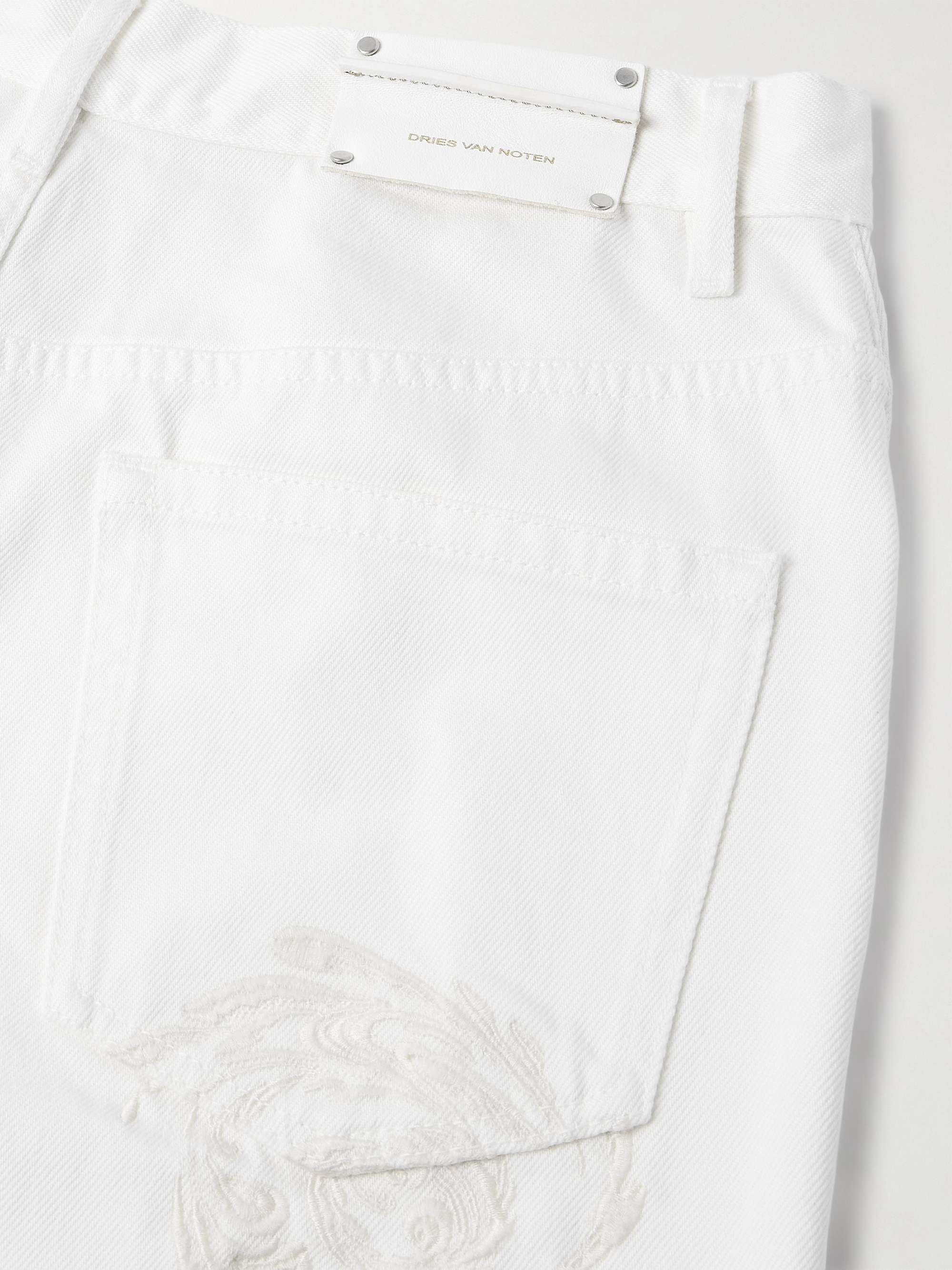 Straight-Leg Embroidered Denim Jeans view