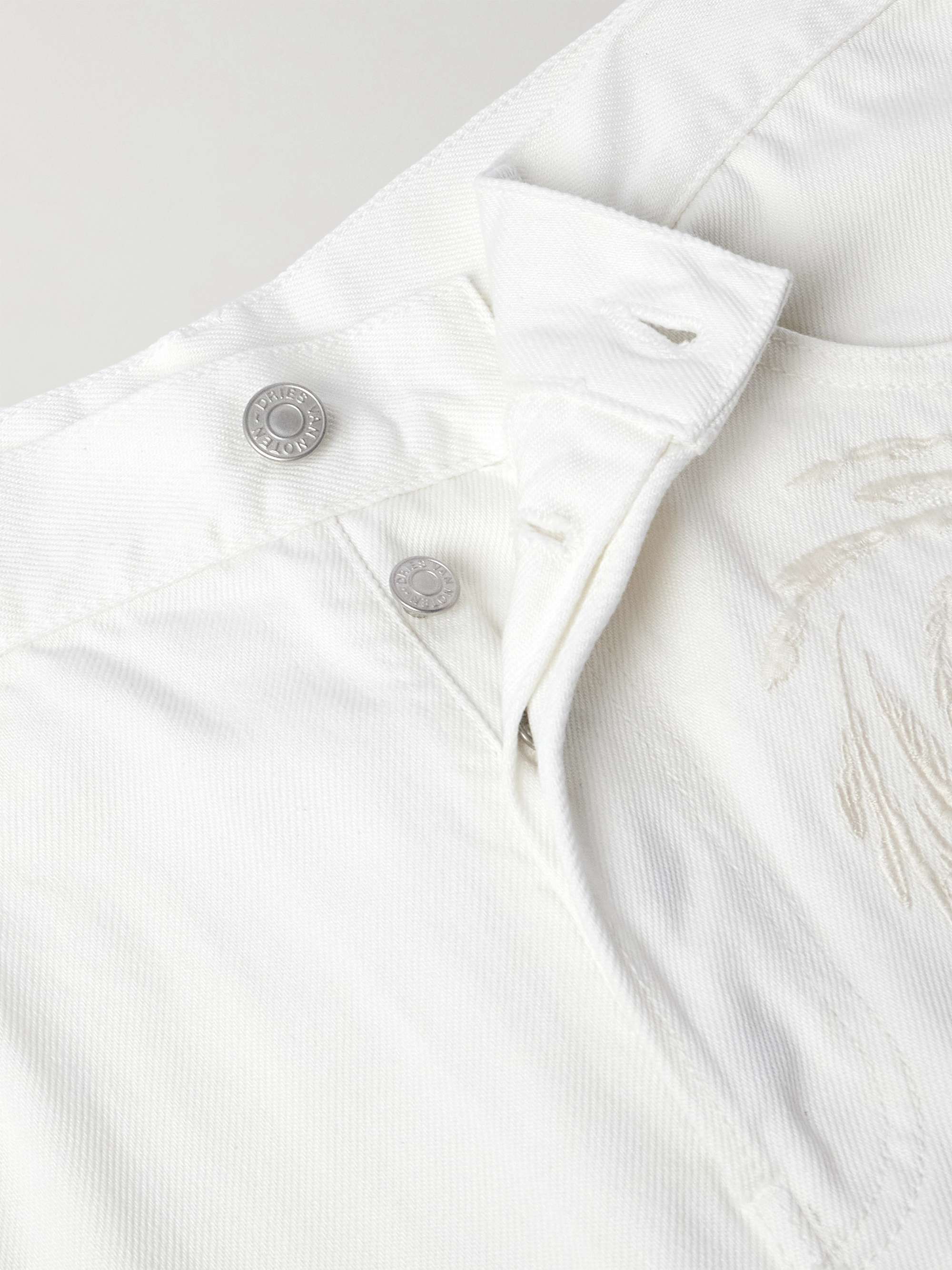 Straight-Leg Embroidered Denim Jeans view