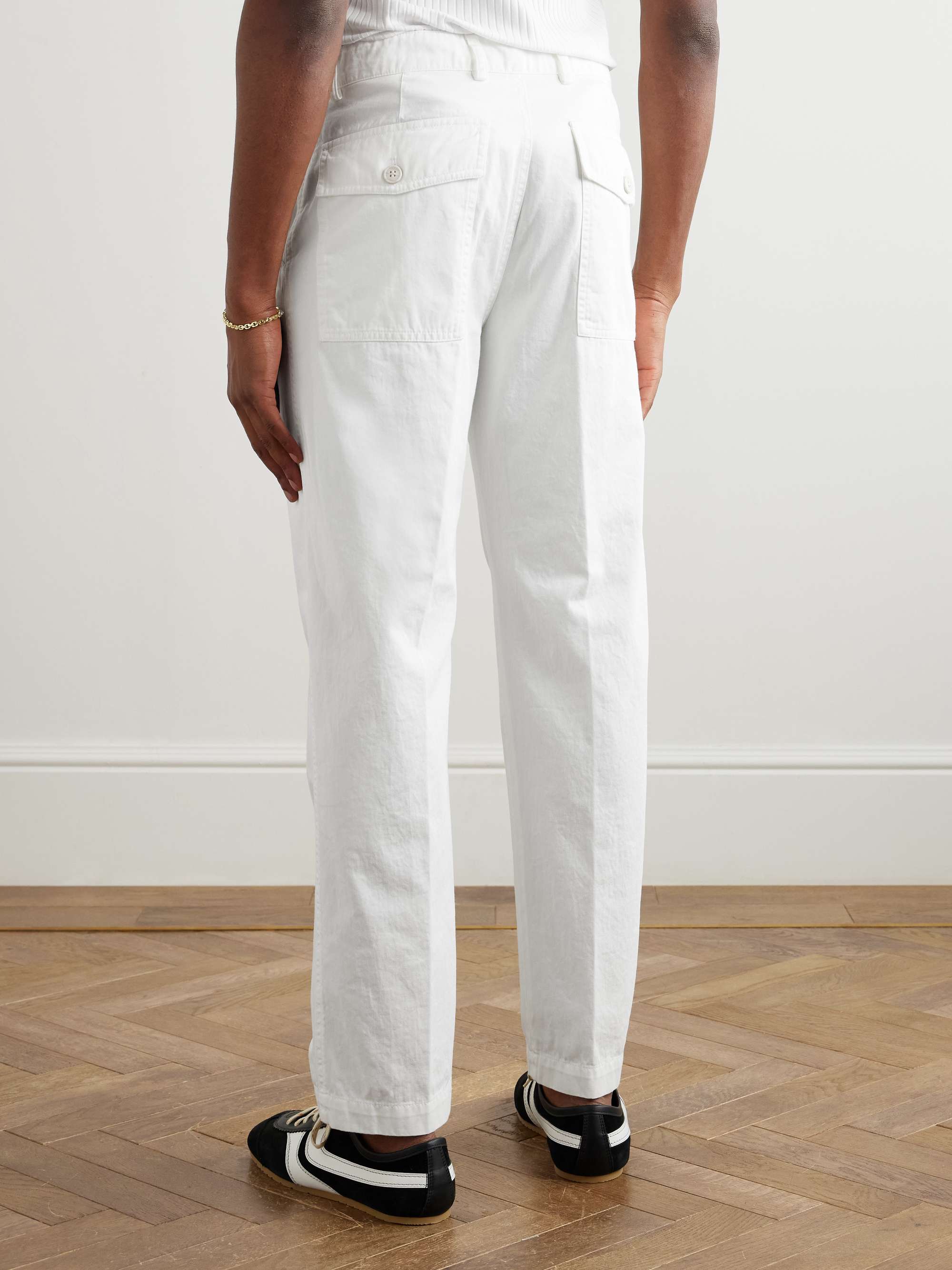Slim-Fit Cropped Cotton-Jersey Trousers view