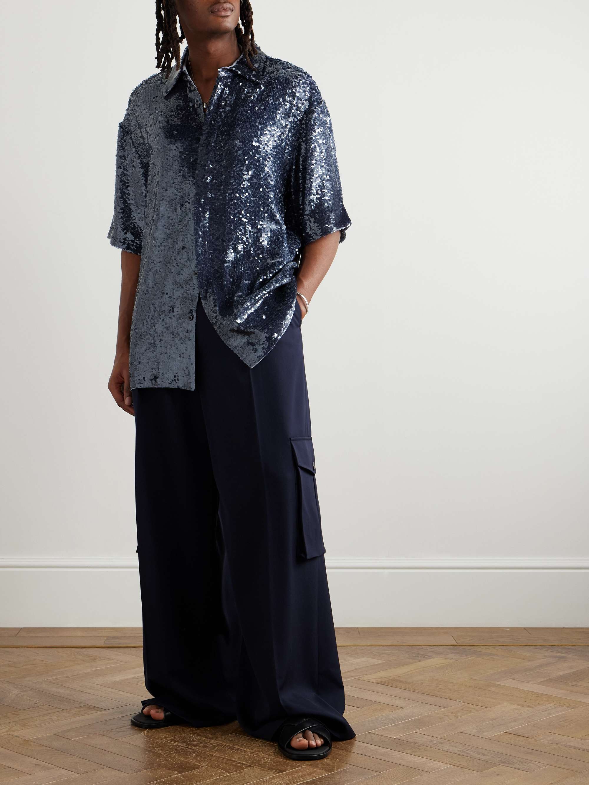 Sequined Crepe Shirt view