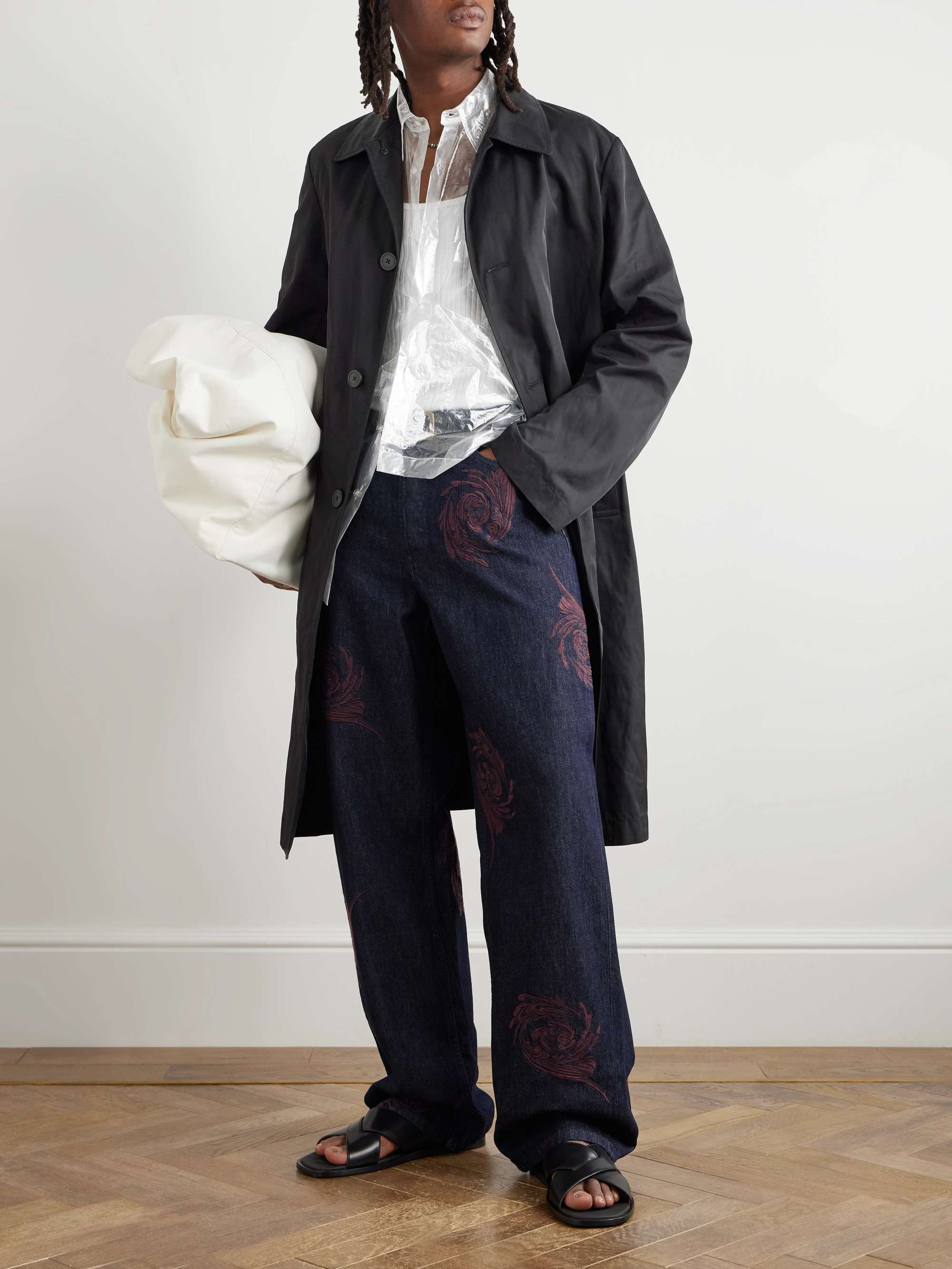 Embroidered Straight-Leg Jeans view