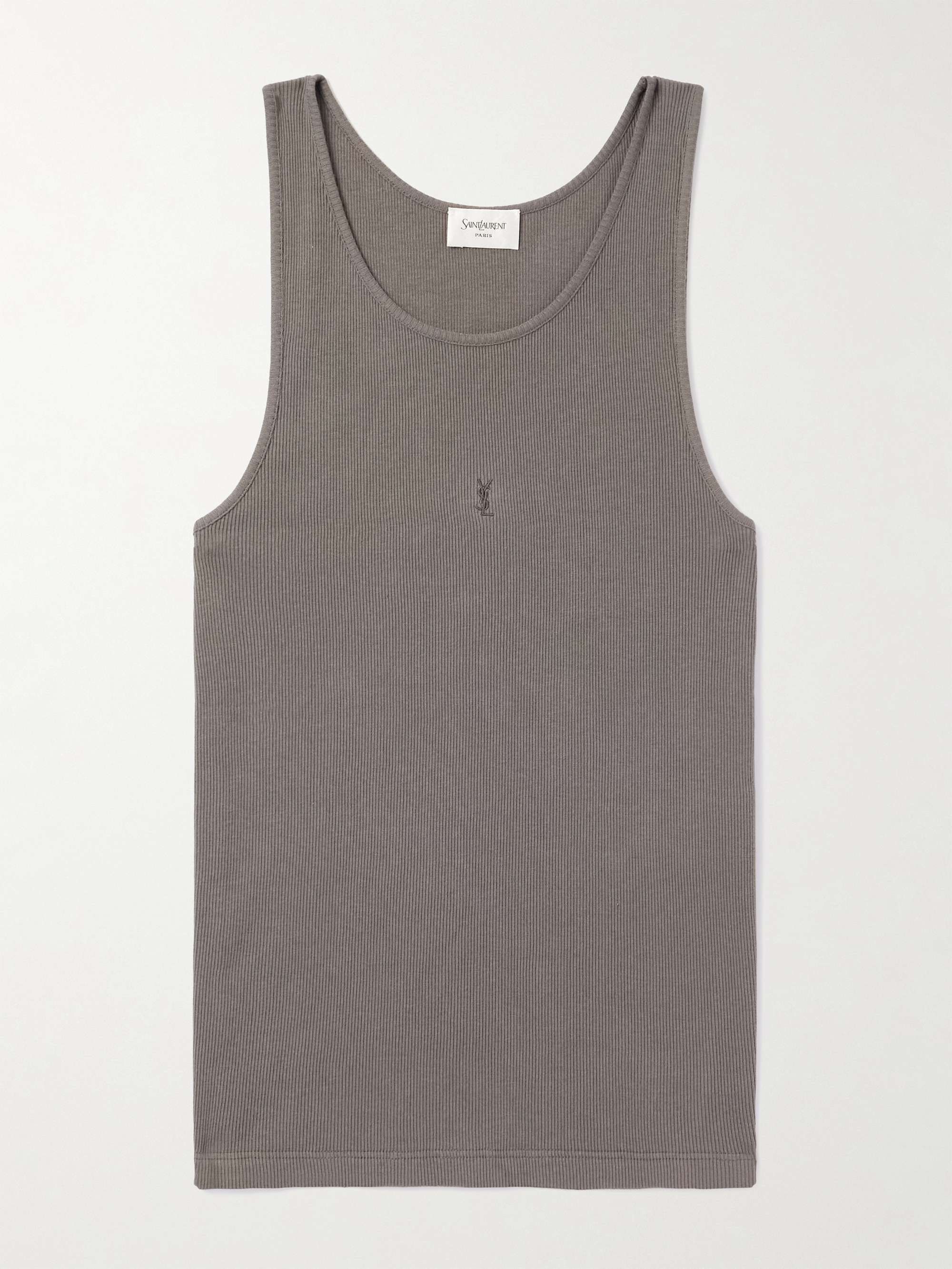Logo-Embroidered Ribbed Cotton Tank Top view