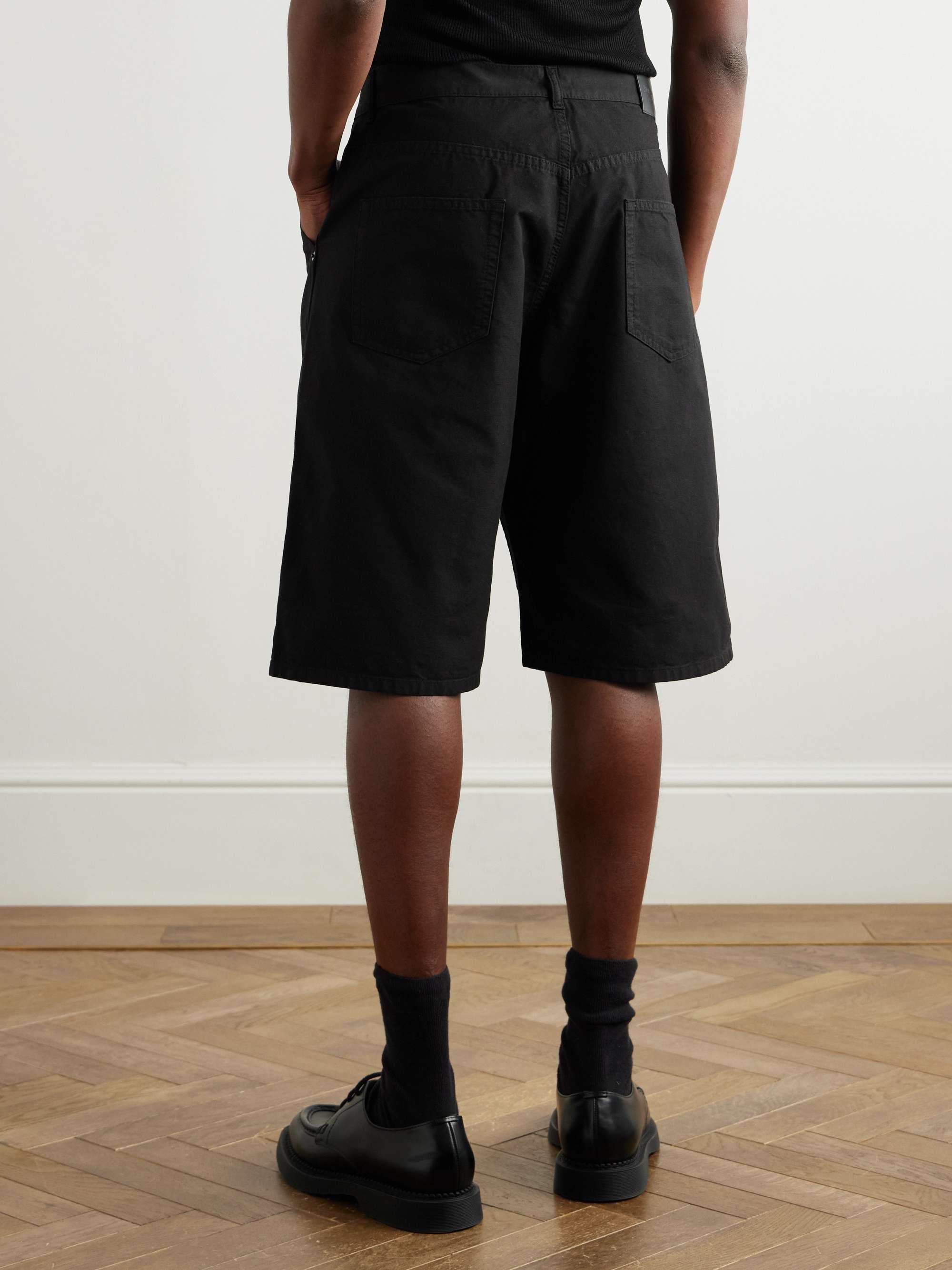 Wide-Leg Cotton-Canvas Shorts view