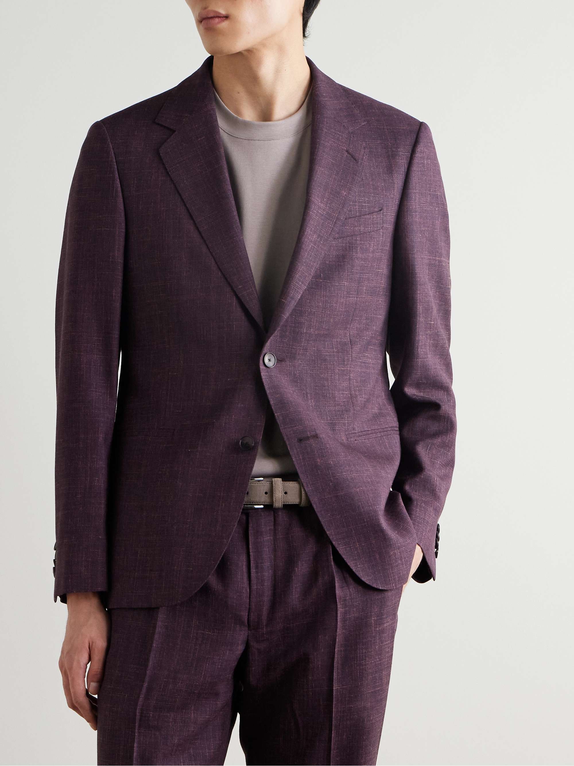 Slim-Fit Virgin Wool, Silk and Linen-Blend Suit Jacket view