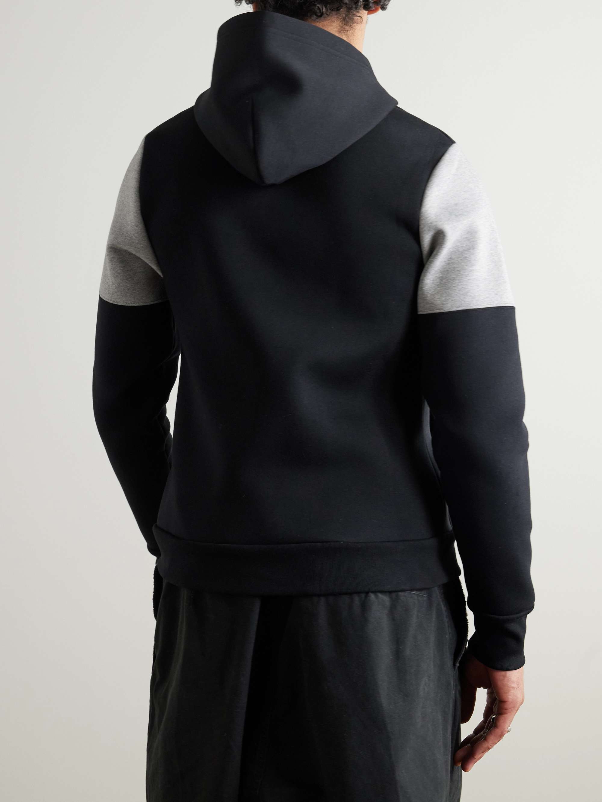 Logo-Embroidered Colour-Block Cotton-Jersey Hoodie view