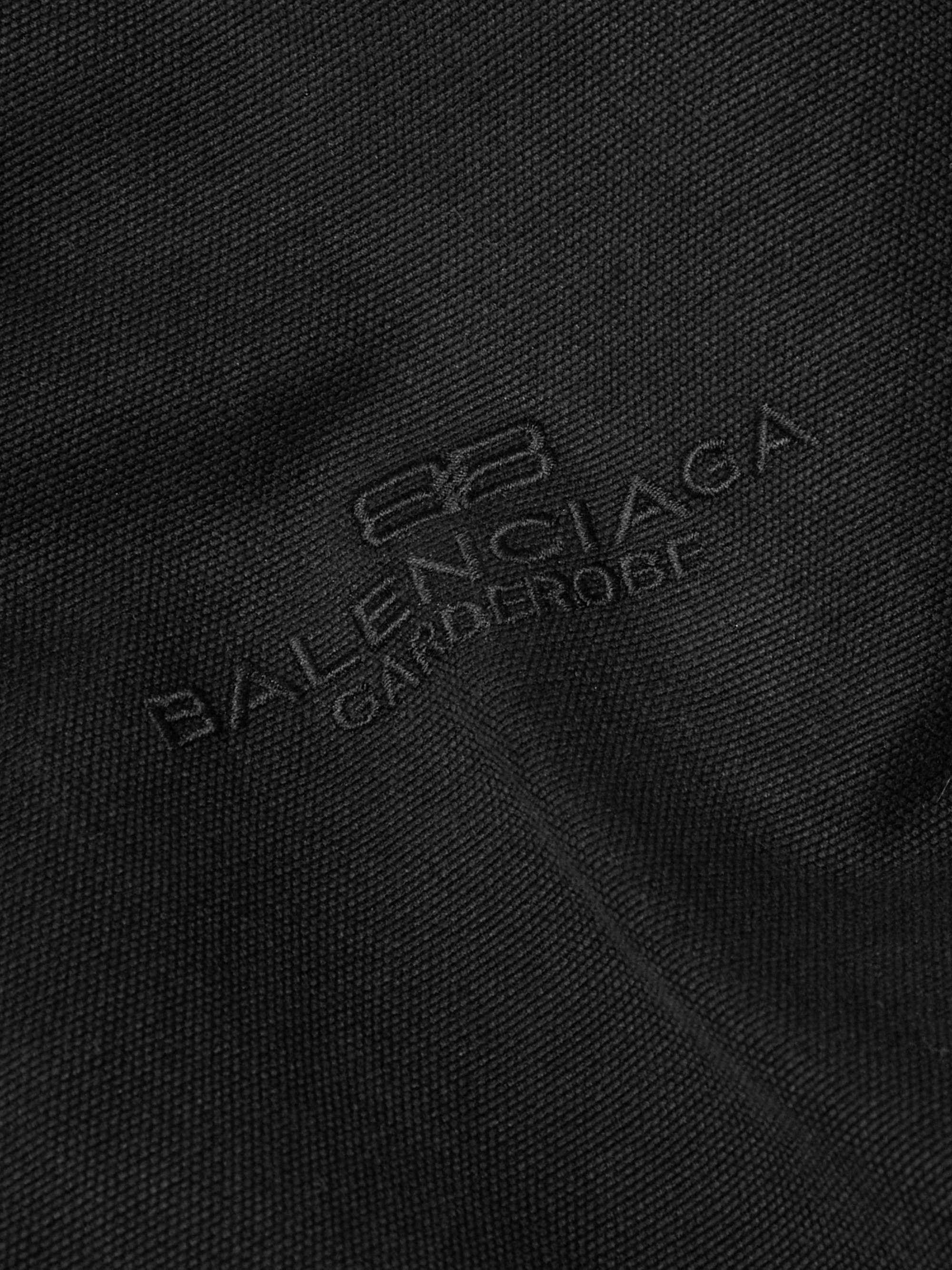 Oversized Logo-Embroidered Cotton-Canvas Zip-Up Jacket view