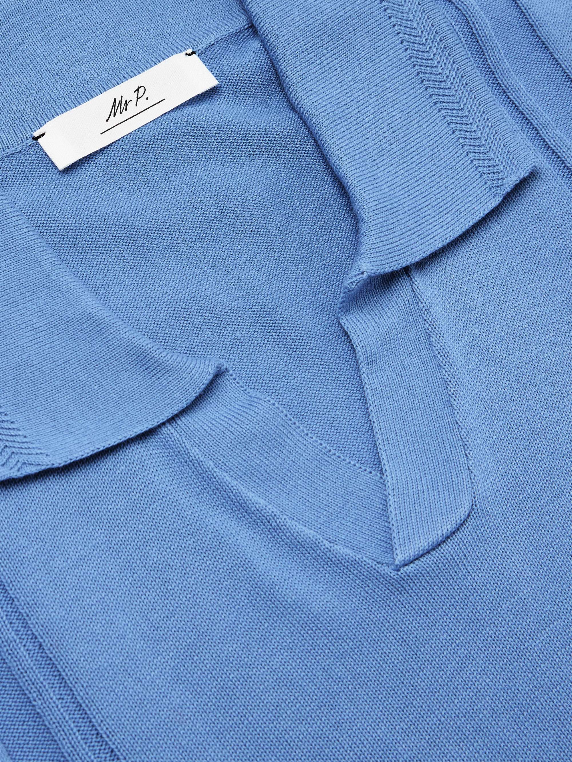Slim-Fit Striped Merino Wool Polo Shirt view