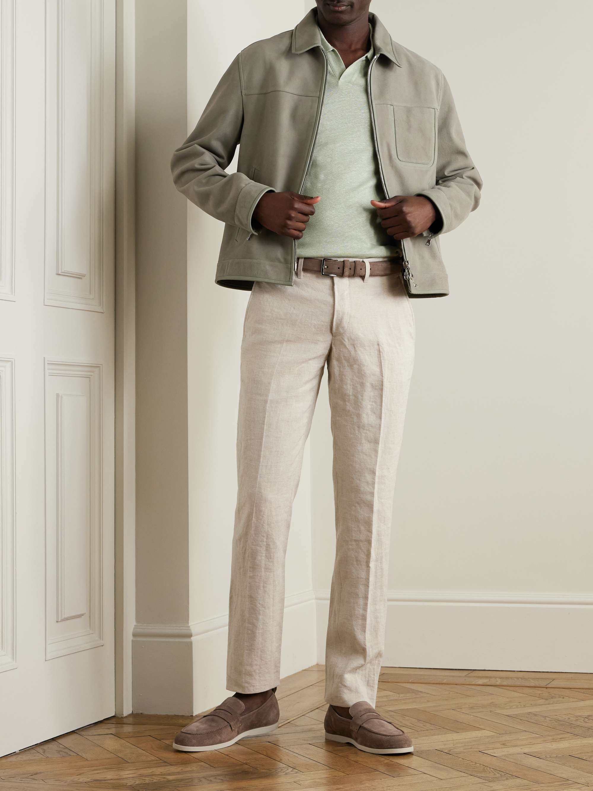 Linen and Organic Cotton-Blend Polo Shirt view