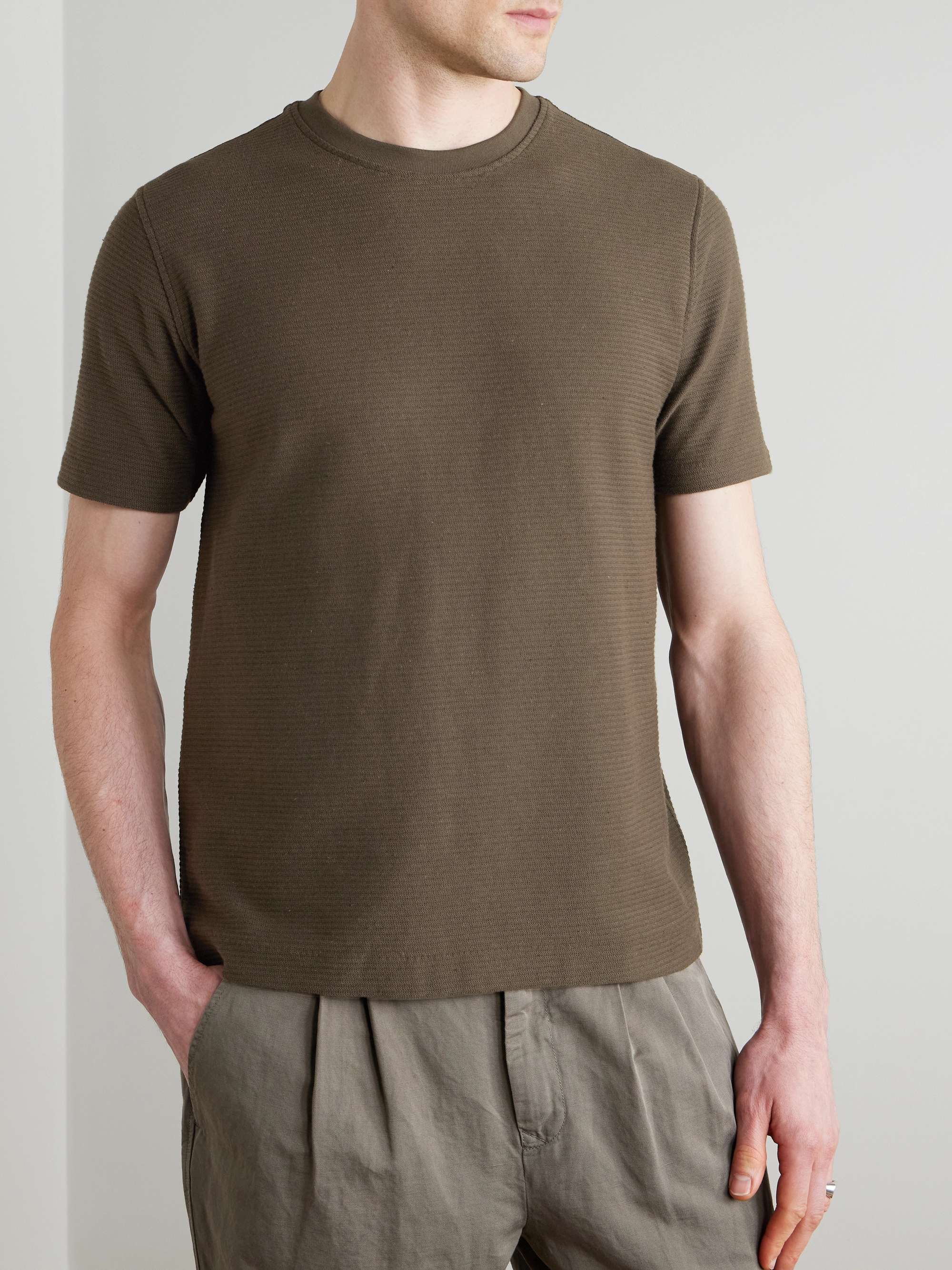 Ribbed Organic Cotton-Jersey T-Shirt view