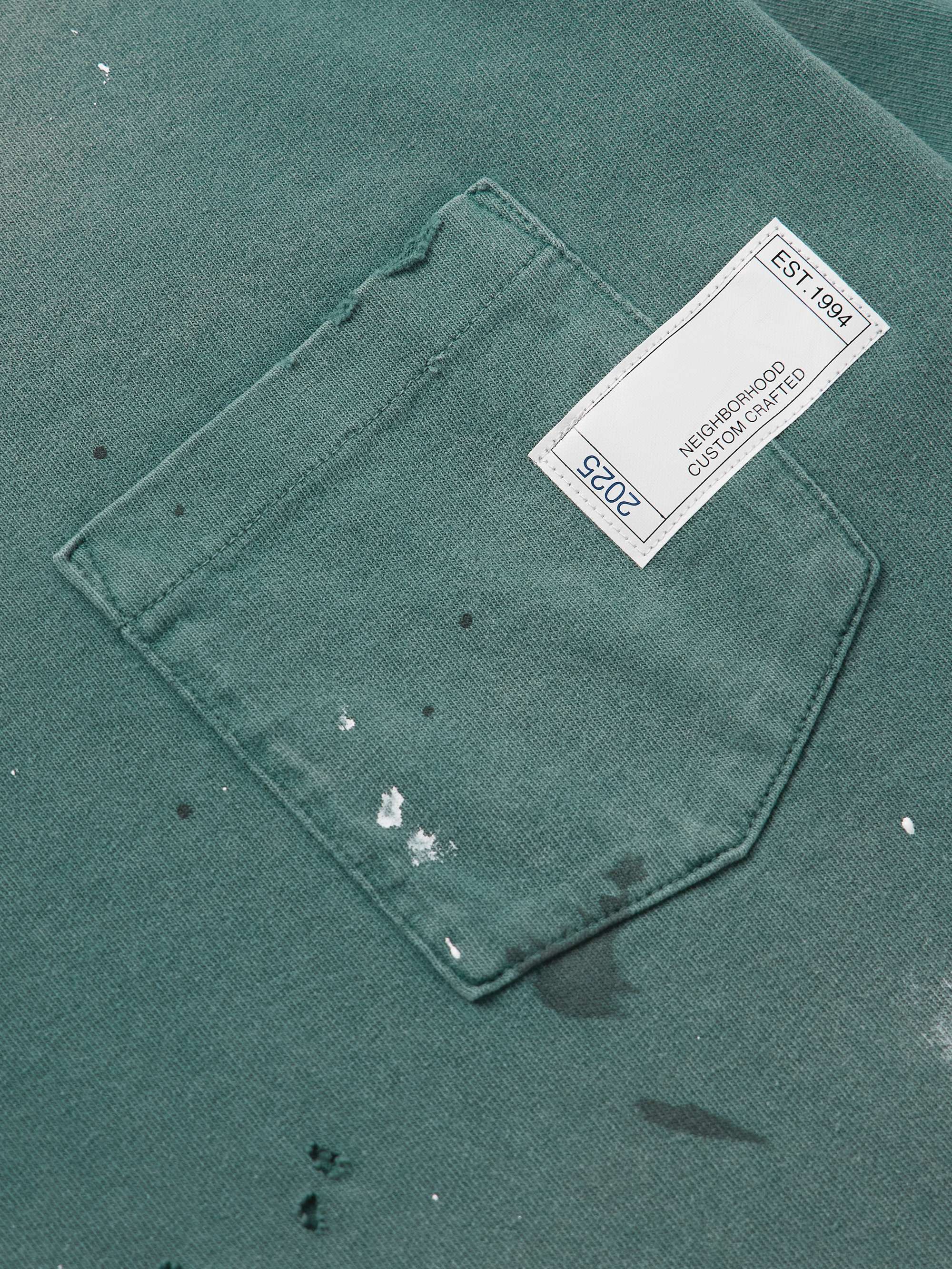 Savage Distressed Paint-Splattered Cotton-Jersey T-Shirt view
